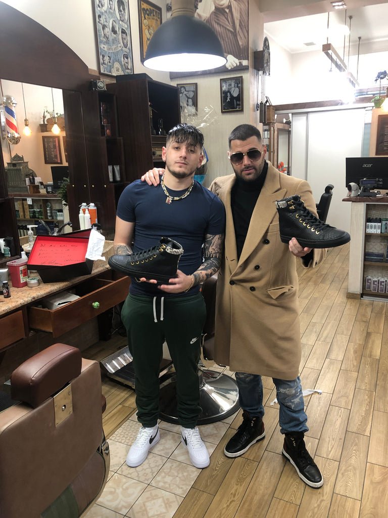 No Limits High Black | Grey | Python | Limited Edition - Giuliano Galiano | Handcrafted Luxury Sneakers Made In Italy