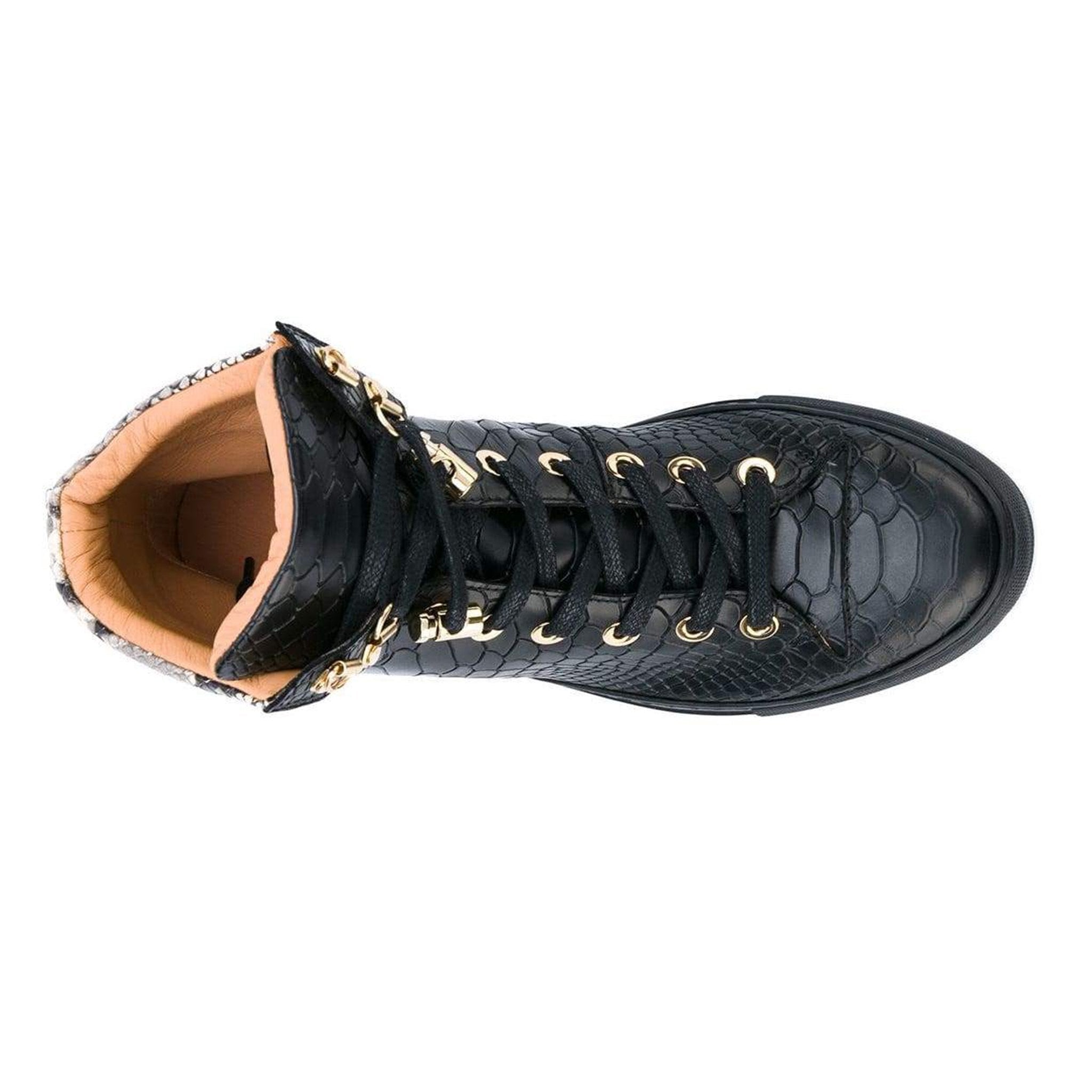 No Limits High Black | Grey | Python | Limited Edition - Giuliano Galiano | Handcrafted Luxury Sneakers Made In Italy
