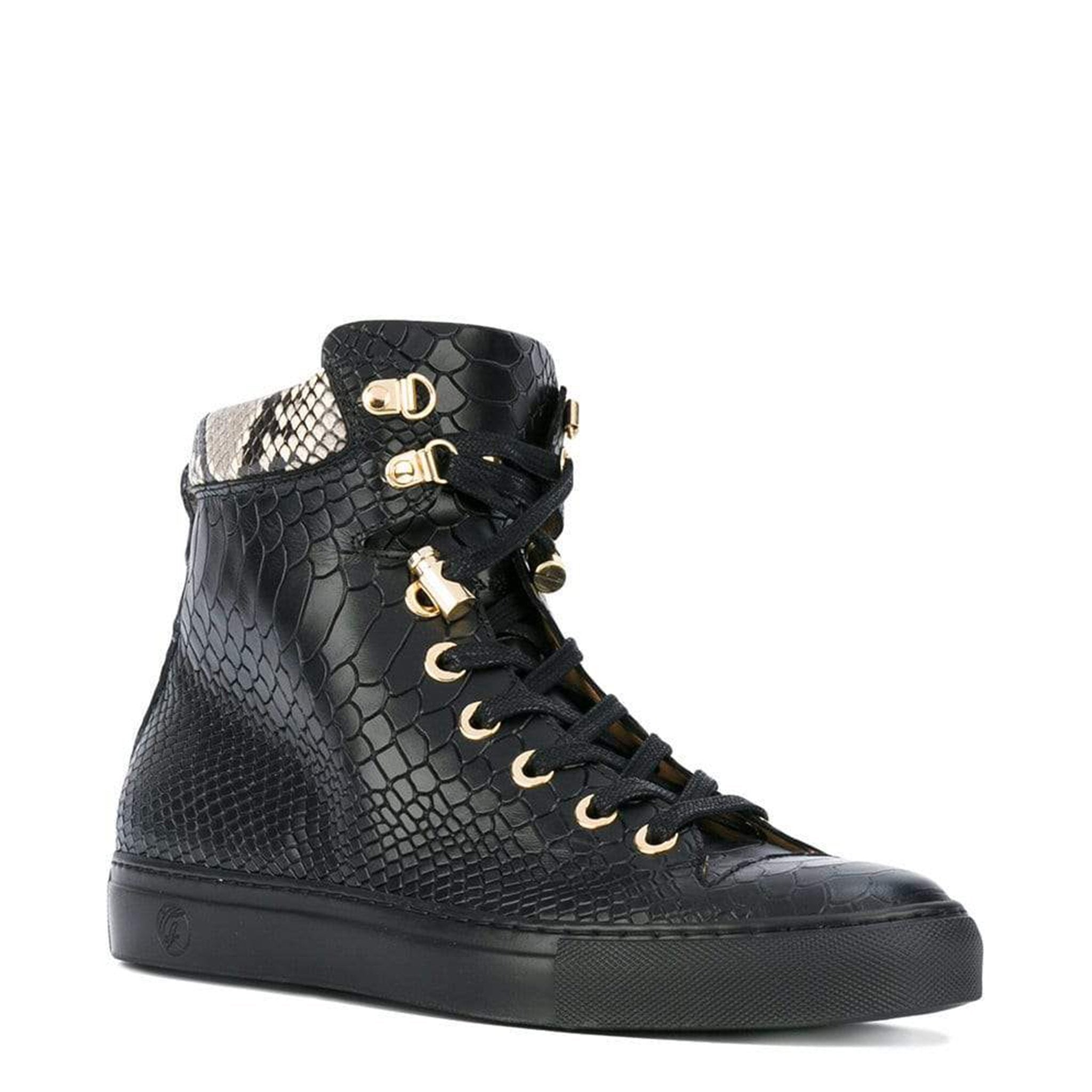 No Limits High Black | Grey | Python | Limited Edition - Giuliano Galiano | Handcrafted Luxury Sneakers Made In Italy