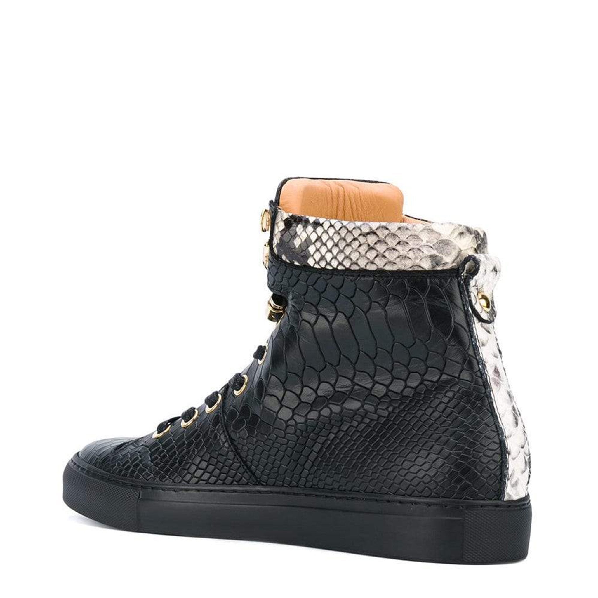No Limits High Black | Grey | Python | Limited Edition - Giuliano Galiano | Handcrafted Luxury Sneakers Made In Italy