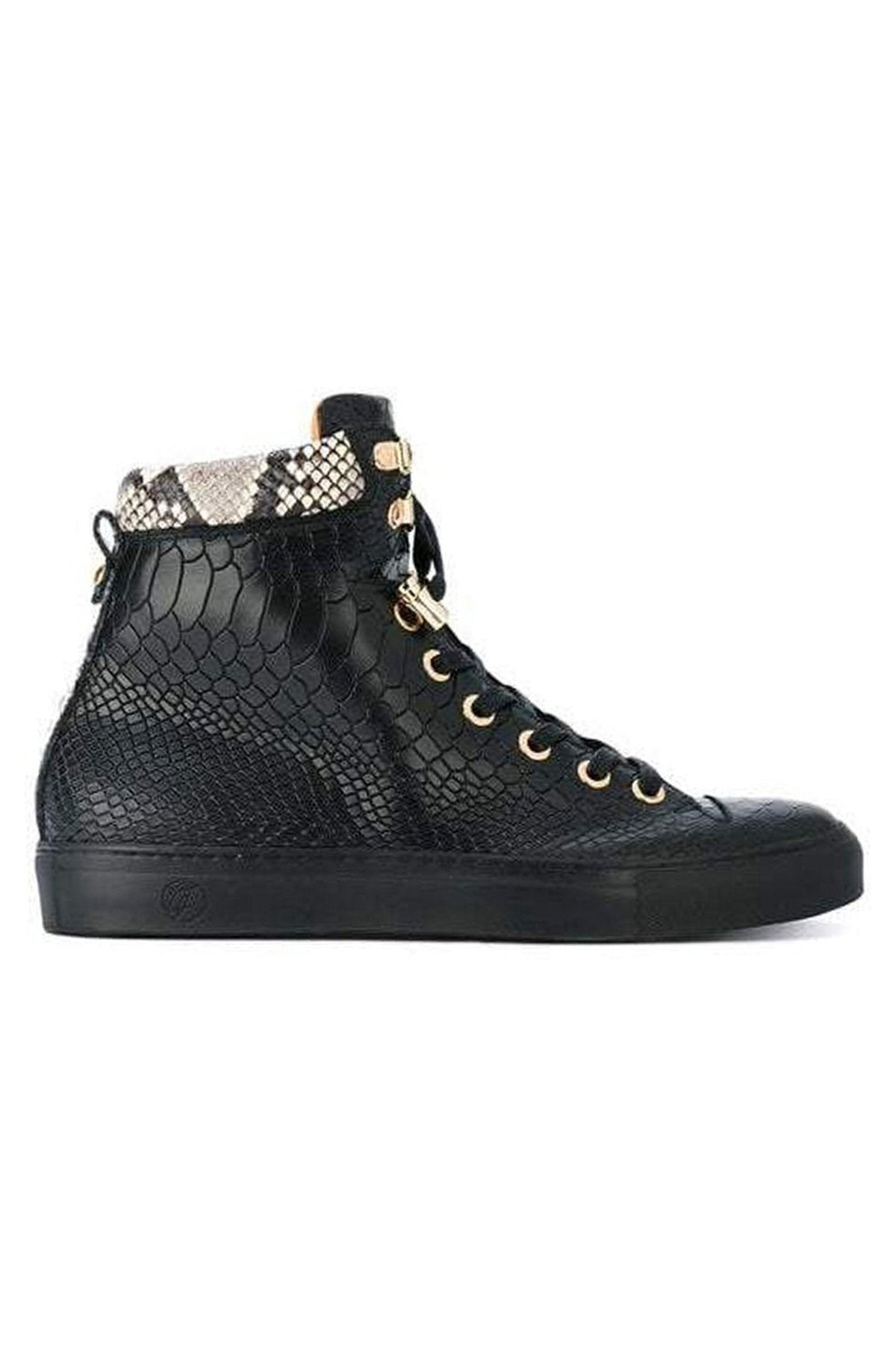 No Limits High Black | Grey | Python | Limited Edition - Giuliano Galiano | Handcrafted Luxury Sneakers Made In Italy