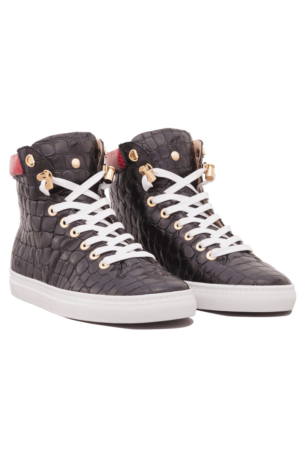 No Limits High Black | Red | Croc | Limited Edition - Giuliano Galiano | Handcrafted Luxury Sneakers Made In Italy