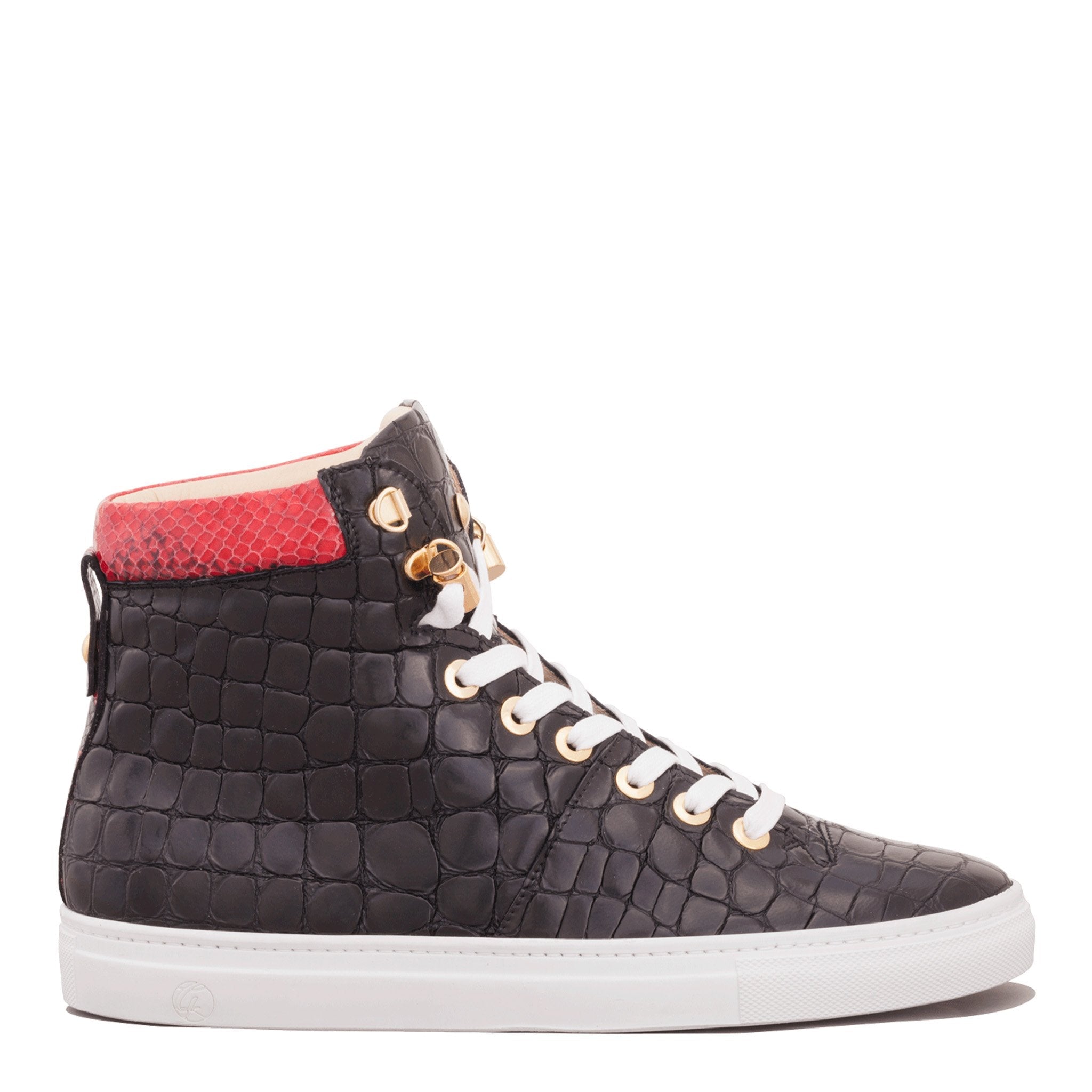 No Limits High Black | Red | Croc | Limited Edition - Giuliano Galiano | Handcrafted Luxury Sneakers Made In Italy