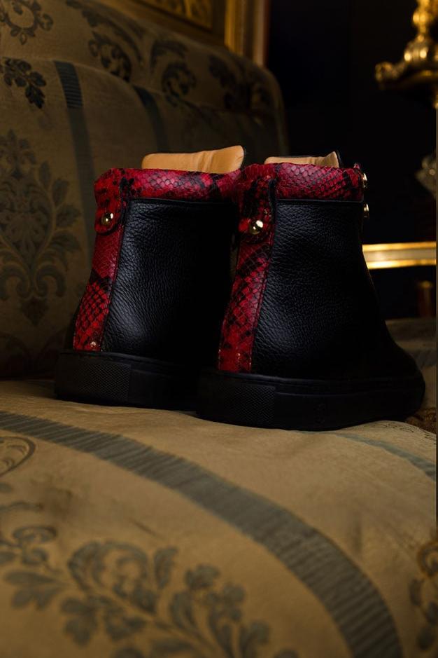 No Limits High Black | Red | Leather | Limited Edition - Giuliano Galiano | Handcrafted Luxury Sneakers Made In Italy
