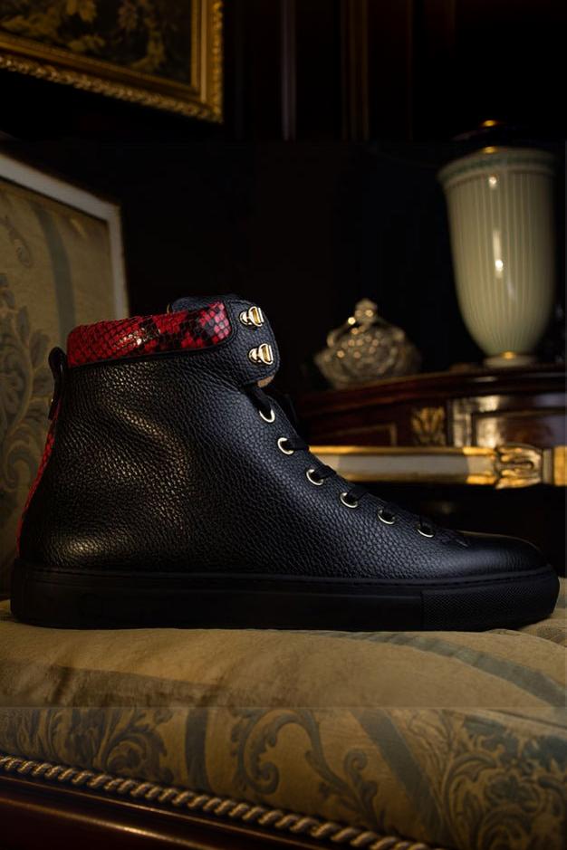 No Limits High Black | Red | Leather | Limited Edition - Giuliano Galiano | Handcrafted Luxury Sneakers Made In Italy