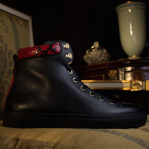 No Limits High Black | Red | Leather | Limited Edition - Giuliano Galiano | Handcrafted Luxury Sneakers Made In Italy