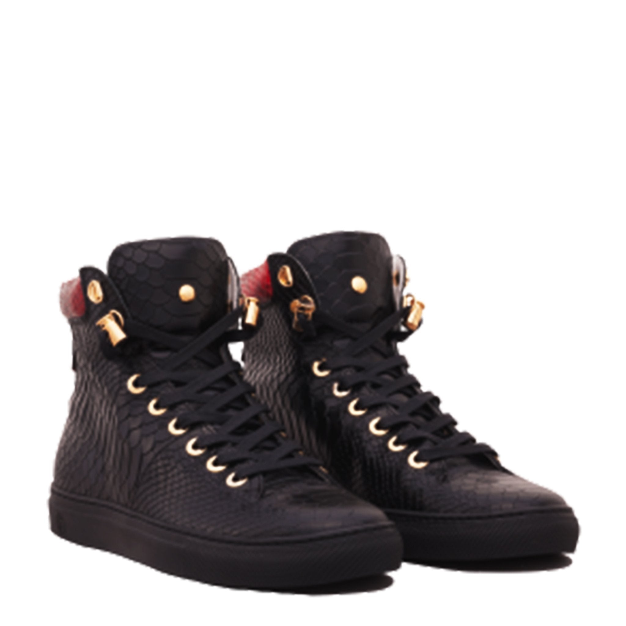 No Limits High Black | Red Python | Limited Edition - Giuliano Galiano | Handcrafted Luxury Sneakers Made In Italy