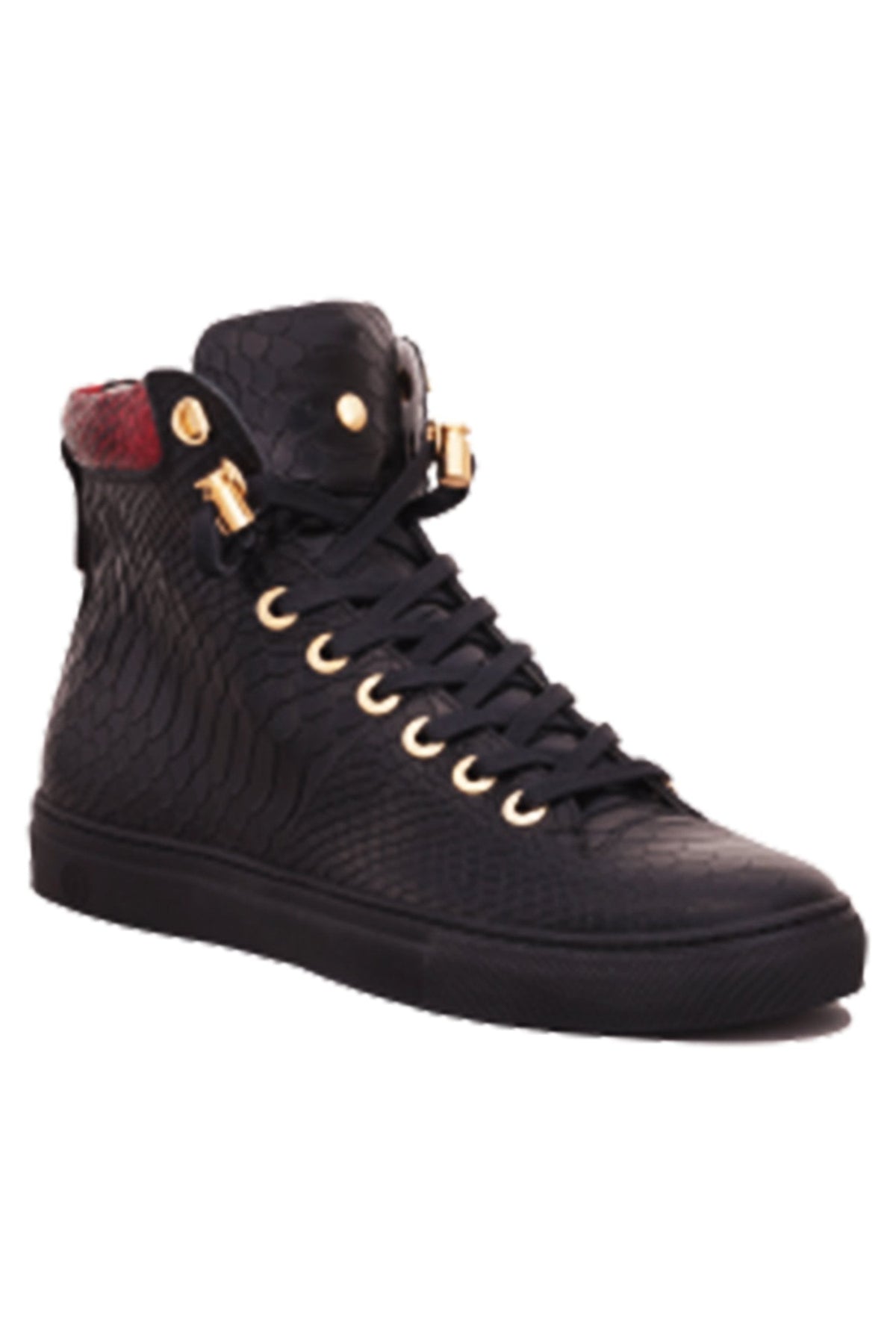 No Limits High Black | Red Python | Limited Edition - Giuliano Galiano | Handcrafted Luxury Sneakers Made In Italy