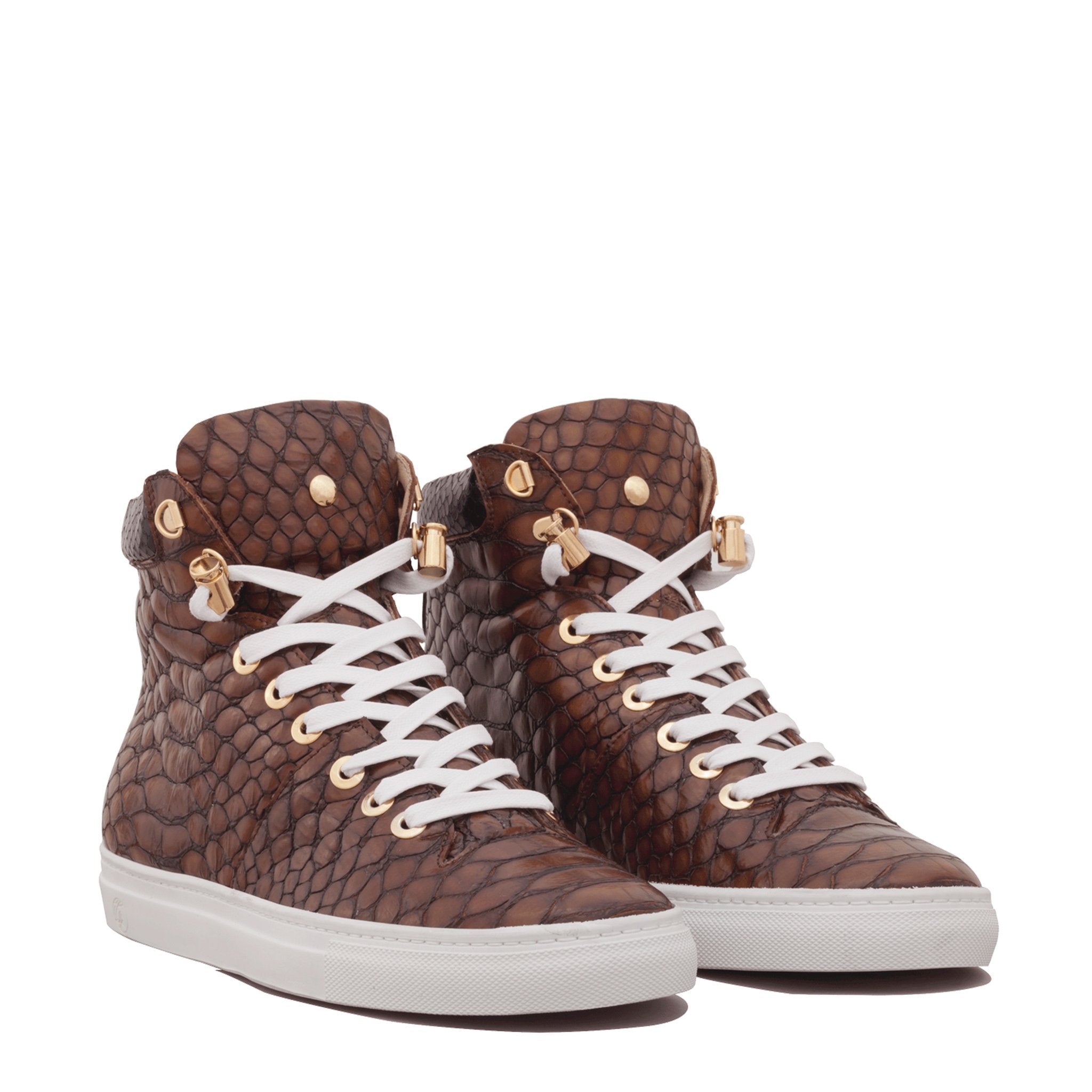 No Limits High Brown Python for Lil Jamez | Limited Edition - Giuliano Galiano | Handcrafted Luxury Sneakers Made In Italy