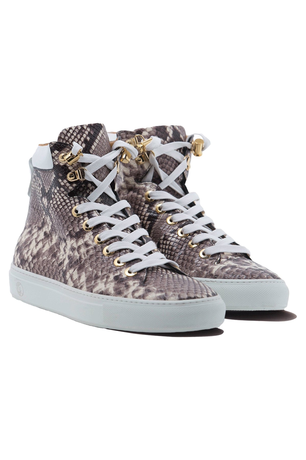 No Limits High Grey | White | Python Style | Limited Edition - Giuliano Galiano | Handcrafted Luxury Sneakers Made In Italy