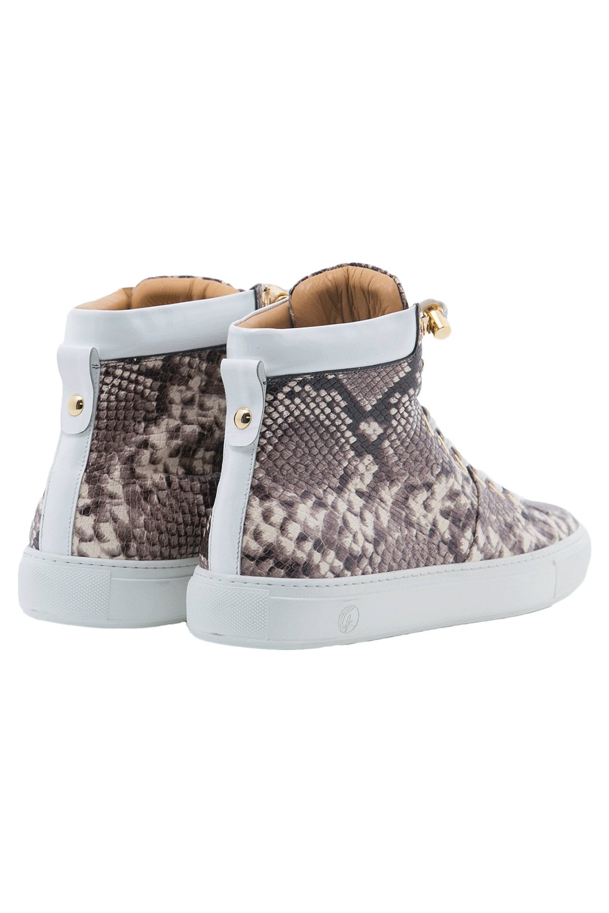 No Limits High Grey | White | Python Style | Limited Edition - Giuliano Galiano | Handcrafted Luxury Sneakers Made In Italy