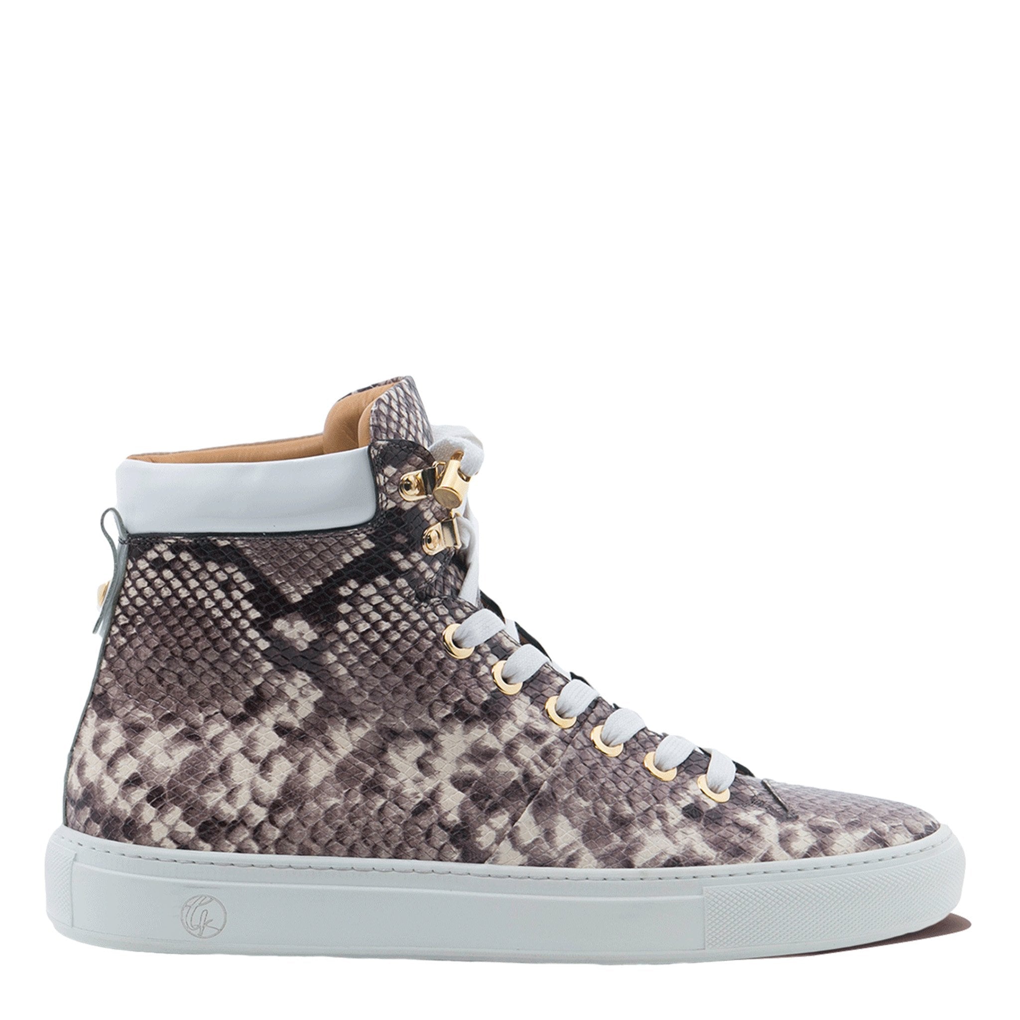 No Limits High Grey | White | Python Style | Limited Edition - Giuliano Galiano | Handcrafted Luxury Sneakers Made In Italy