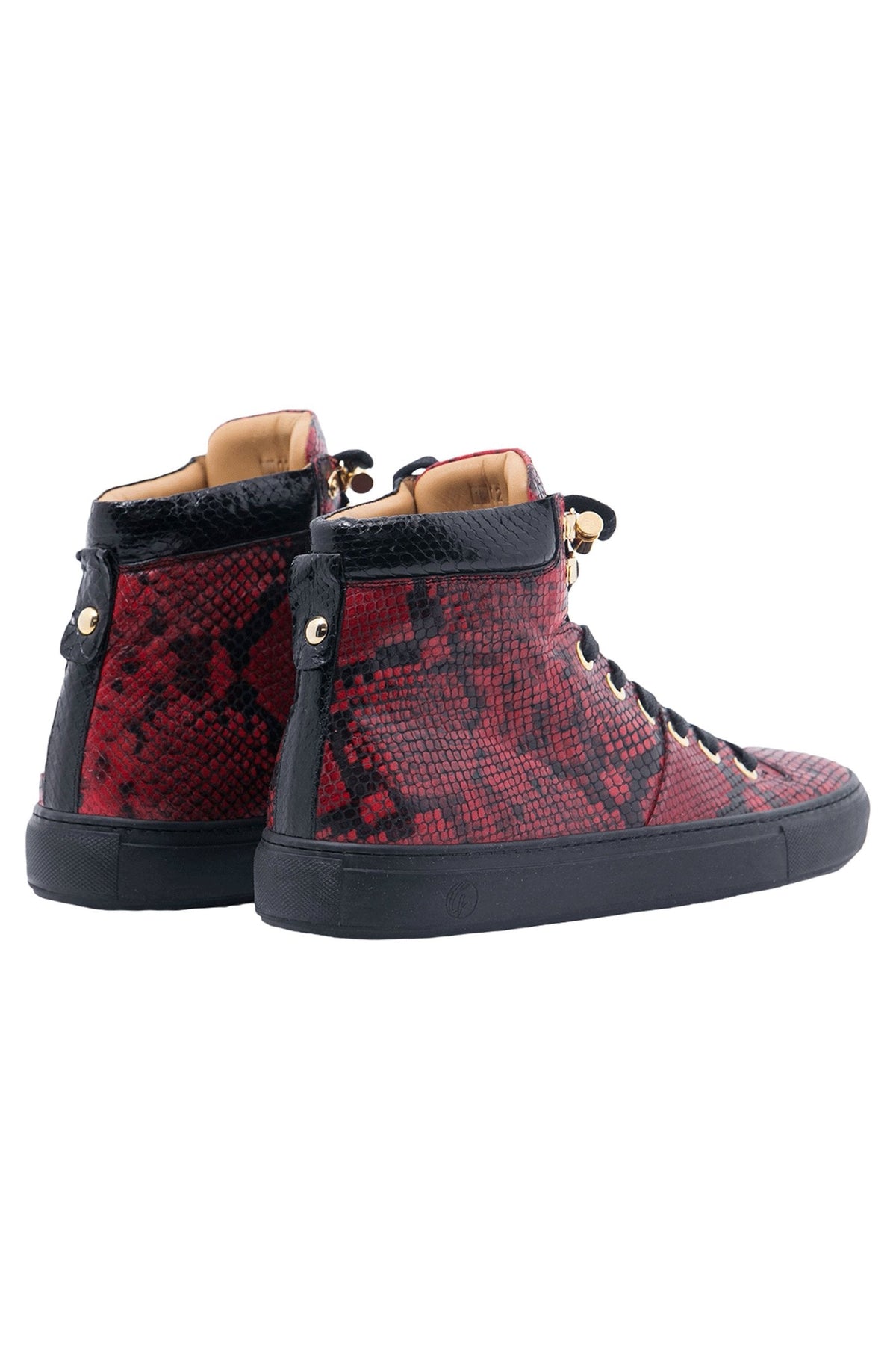 No Limits High Red | Black | Python | Limited Edition - Giuliano Galiano | Handcrafted Luxury Sneakers Made In Italy