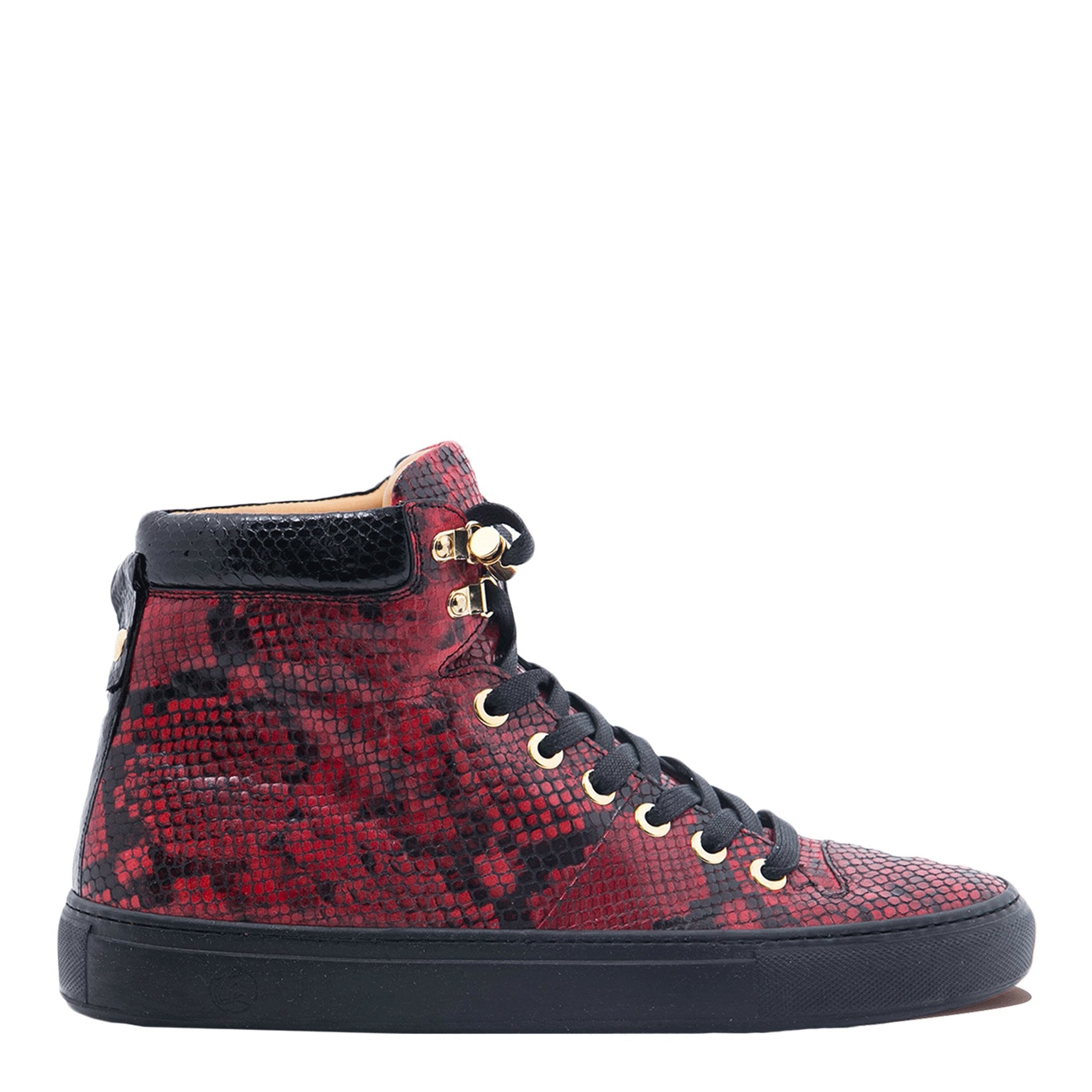 No Limits High Red | Black | Python | Limited Edition - Giuliano Galiano | Handcrafted Luxury Sneakers Made In Italy