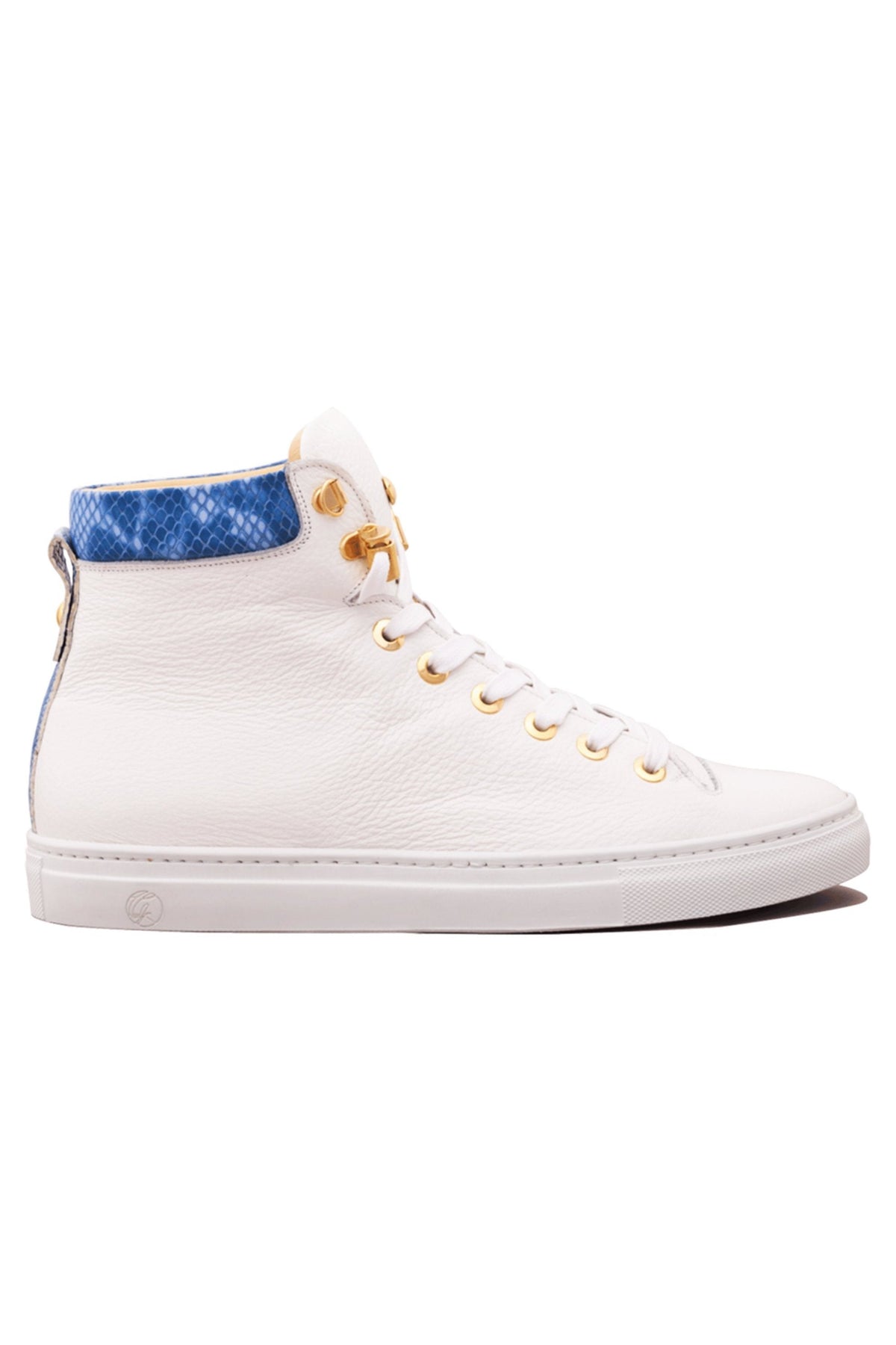 No Limits High White | Blue | Leather | Limited Edition - Giuliano Galiano | Handcrafted Luxury Sneakers Made In Italy