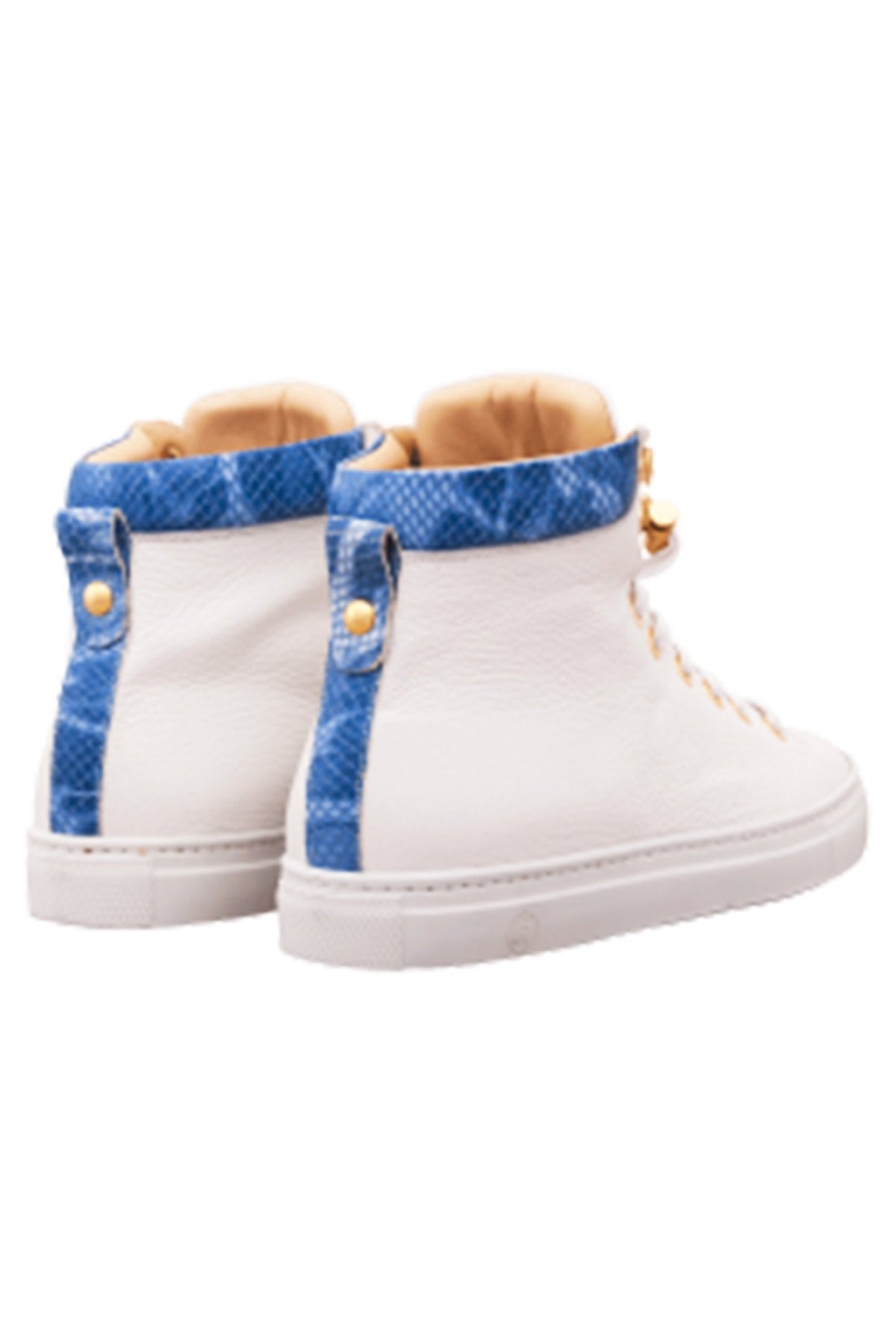 No Limits High White | Blue | Leather | Limited Edition - Giuliano Galiano | Handcrafted Luxury Sneakers Made In Italy