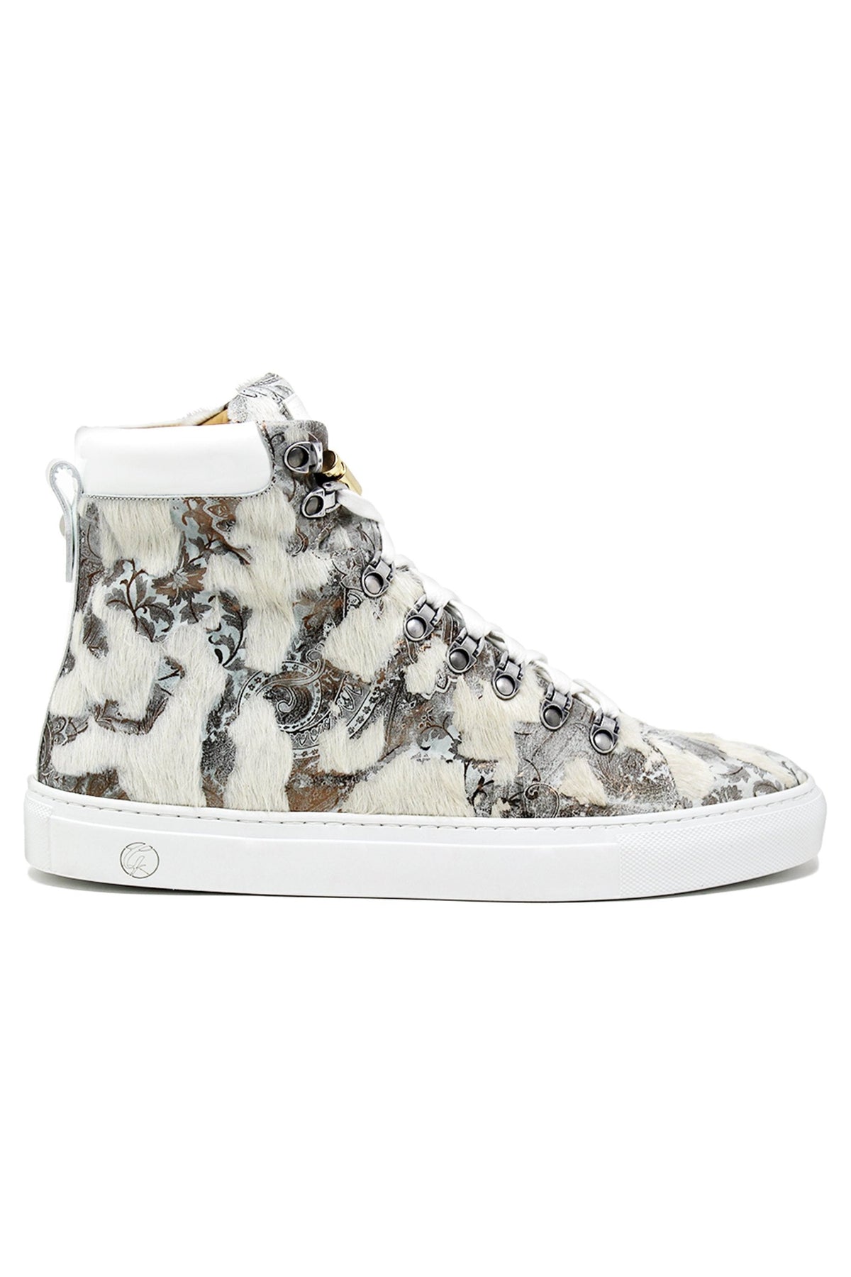 No Limits High | White Silver Cavallino | Limited Edition - Giuliano Galiano | Handcrafted Luxury Sneakers Made In Italy