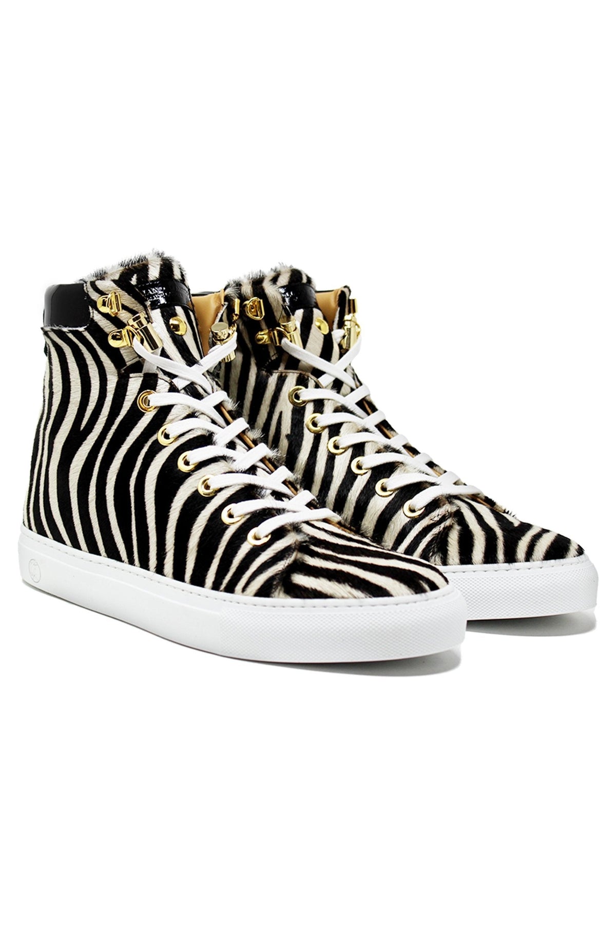 No Limits High | Zebra | Limited Edition - Giuliano Galiano | Handcrafted Luxury Sneakers Made In Italy