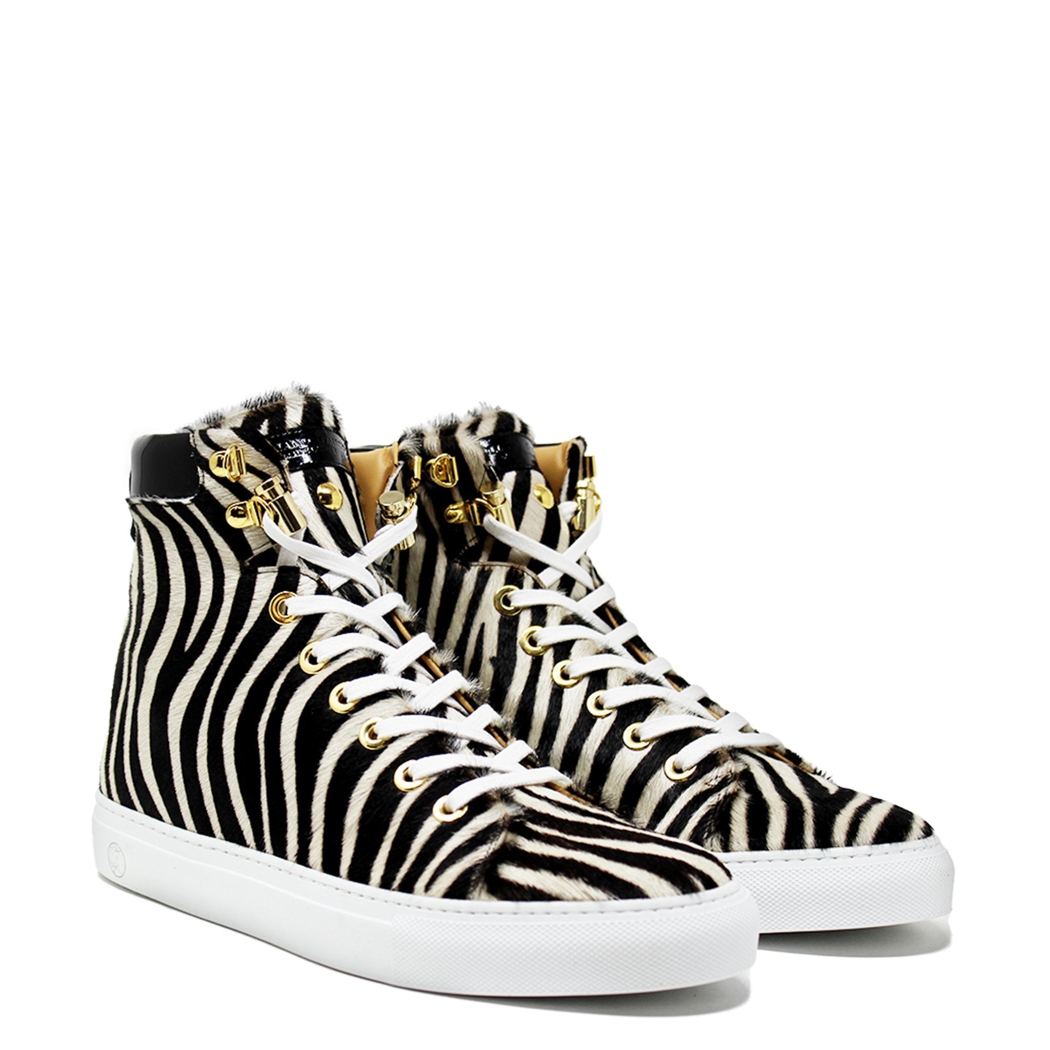 No Limits High | Zebra | Limited Edition - Giuliano Galiano | Handcrafted Luxury Sneakers Made In Italy