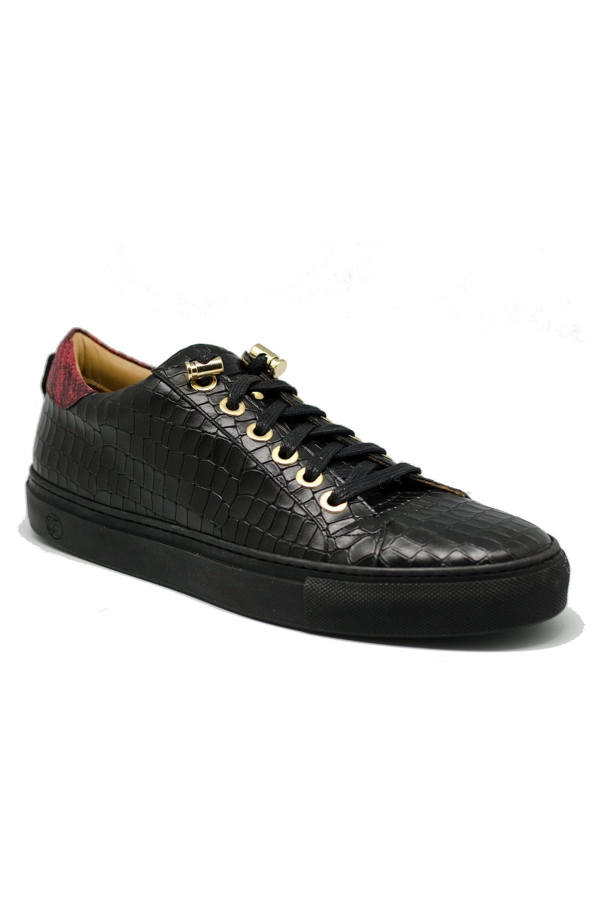 No Limits Low Black | Red | Croc | Limited Edition - Giuliano Galiano | Handcrafted Luxury Sneakers Made In Italy
