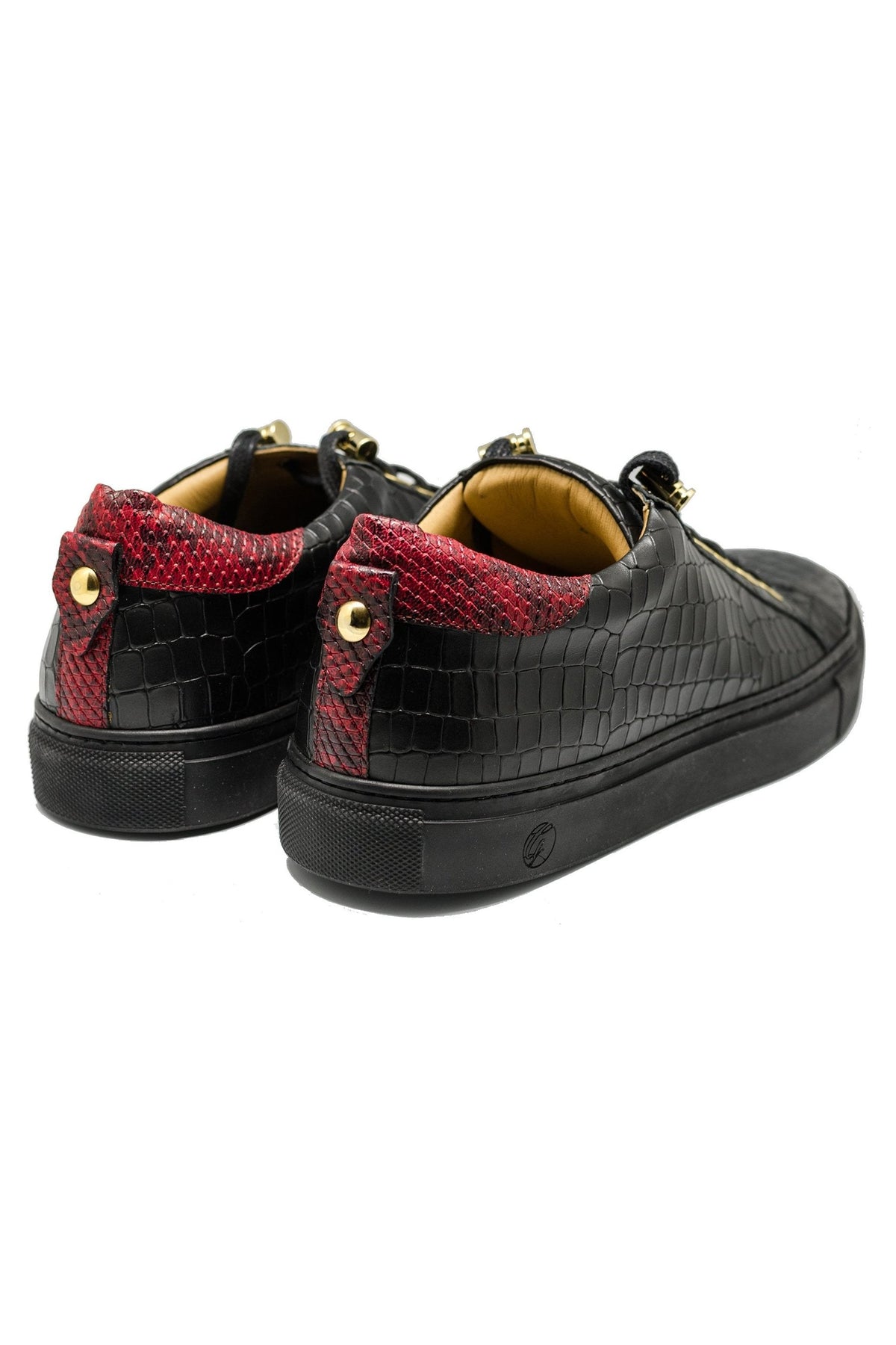 No Limits Low Black | Red | Croc | Limited Edition - Giuliano Galiano | Handcrafted Luxury Sneakers Made In Italy