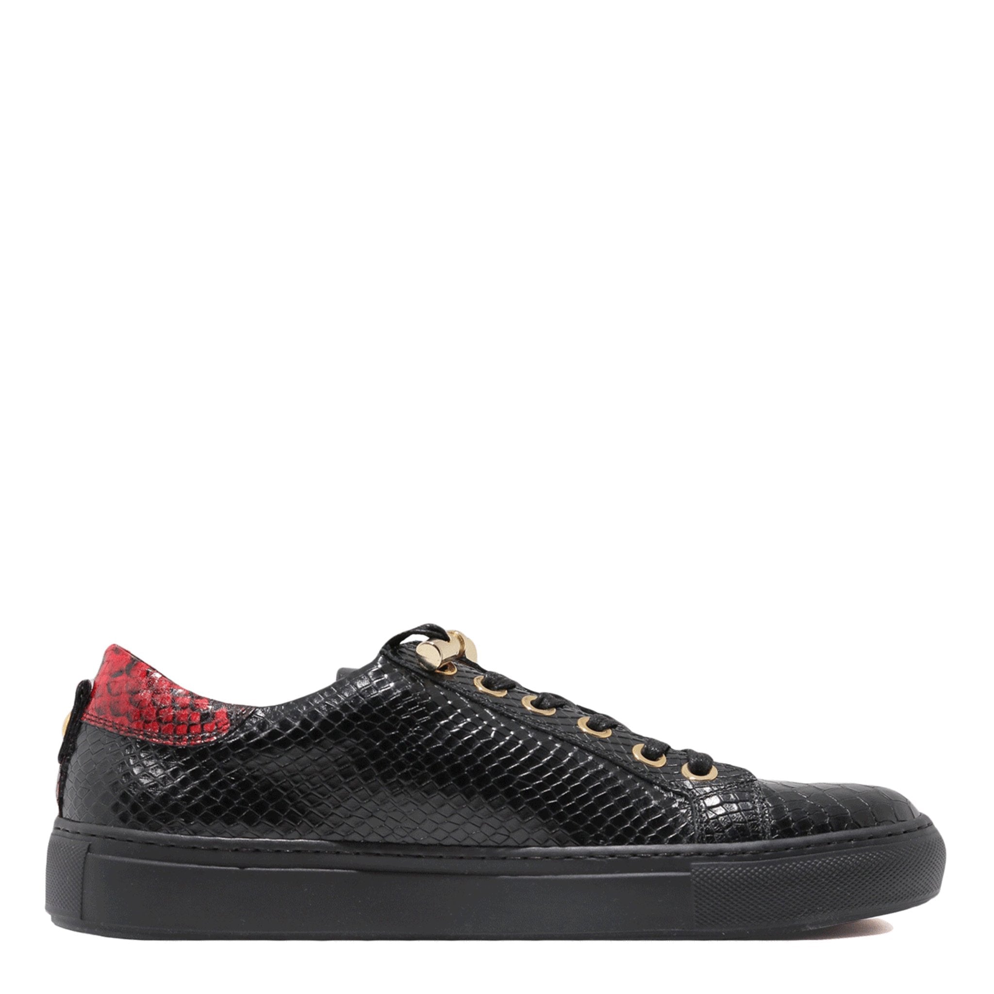 No Limits Low Black | Red | Python | Limited Edition - Giuliano Galiano | Handcrafted Luxury Sneakers Made In Italy