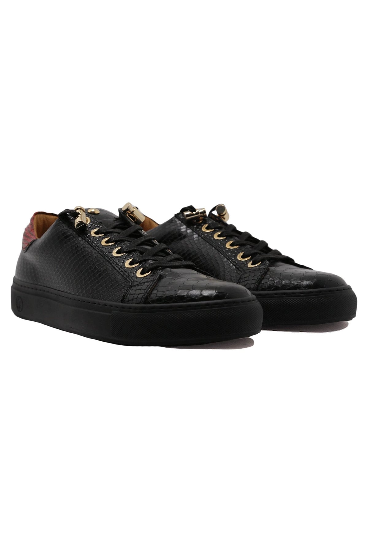 No Limits Low Black | Red | Python | Limited Edition - Giuliano Galiano | Handcrafted Luxury Sneakers Made In Italy