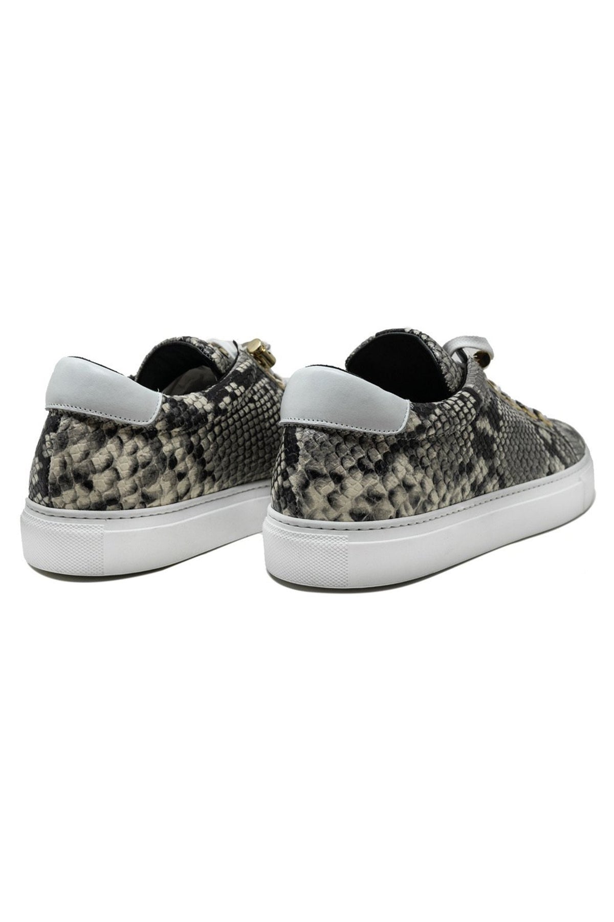 No Limits Low Grey | White | Python X Anuel | Limited Edition - Giuliano Galiano | Handcrafted Luxury Sneakers Made In Italy