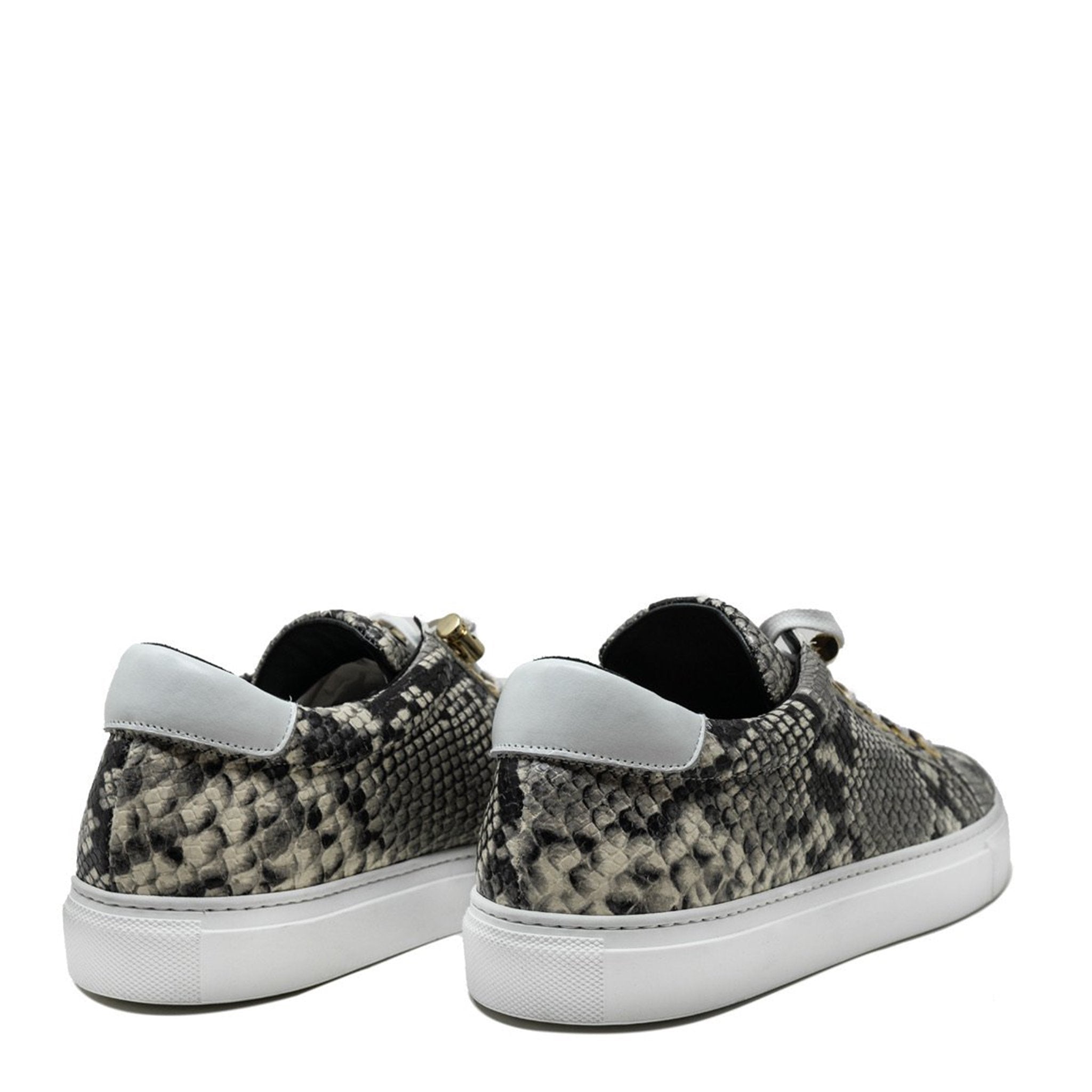 No Limits Low Grey | White | Python X Anuel | Limited Edition - Giuliano Galiano | Handcrafted Luxury Sneakers Made In Italy