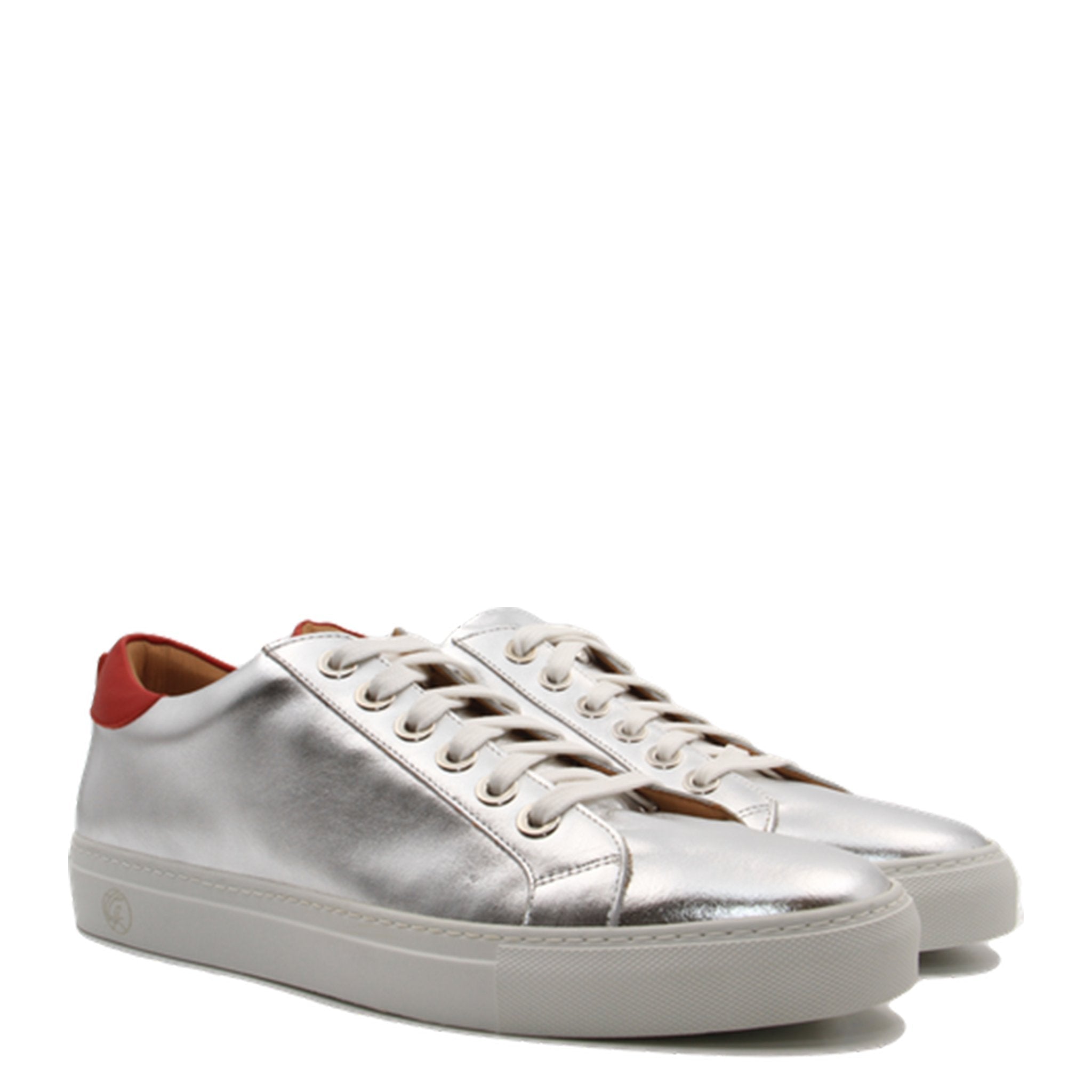 No Limits Low Silver | Red | Leather | Limited Edition - Giuliano Galiano | Handcrafted Luxury Sneakers Made In Italy