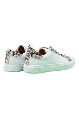 No Limits Low | White | White | Python | Limited Edition - Giuliano Galiano | Handcrafted Luxury Sneakers Made In Italy