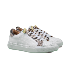No Limits Low | White | White | Python | Limited Edition - Giuliano Galiano | Handcrafted Luxury Sneakers Made In Italy