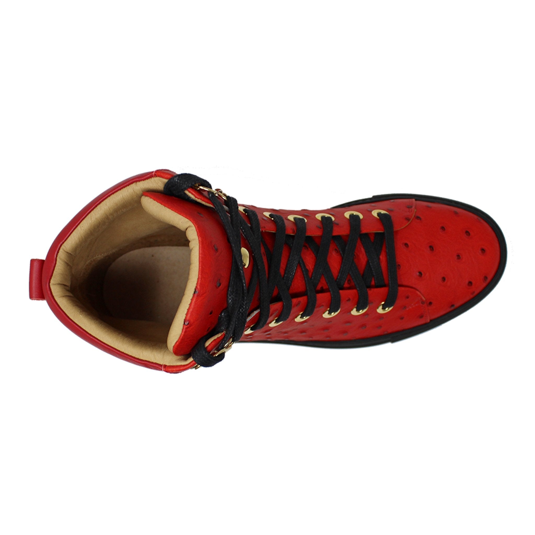 No Limits Red | Red | Ostrich | Limited Edition - Giuliano Galiano | Handcrafted Luxury Sneakers Made In Italy
