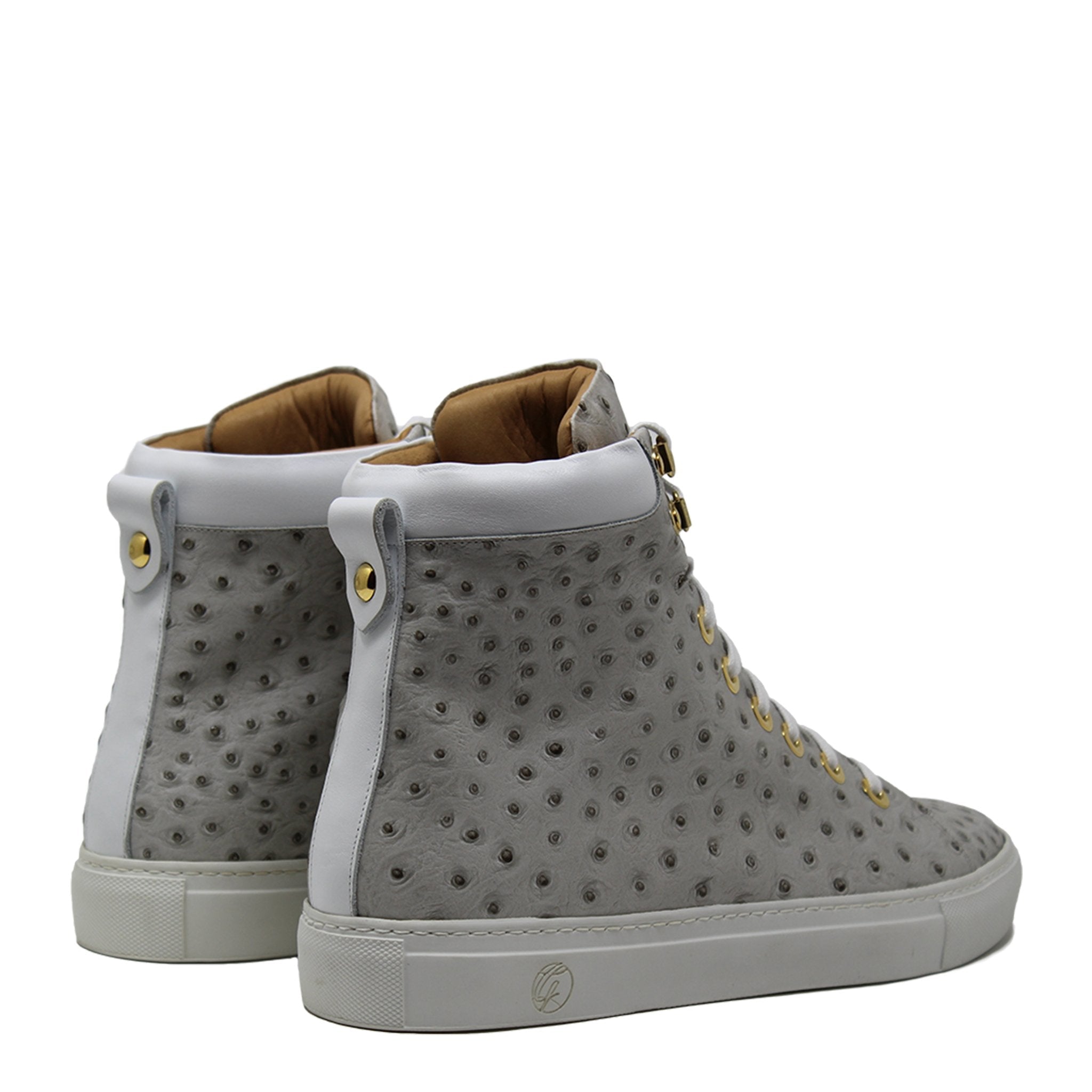 No Limits White | White | Ostrich | Limited Edition - Giuliano Galiano | Handcrafted Luxury Sneakers Made In Italy