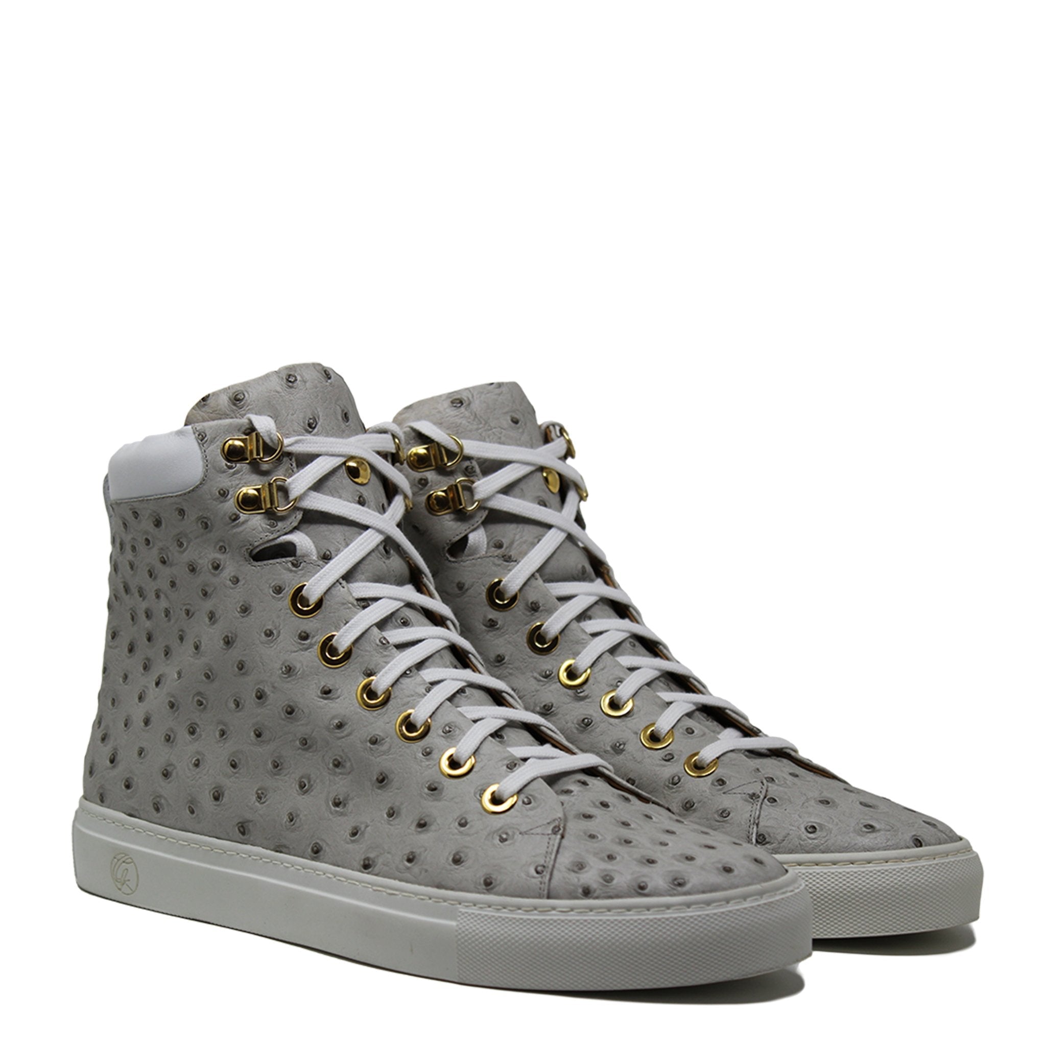 No Limits White | White | Ostrich | Limited Edition - Giuliano Galiano | Handcrafted Luxury Sneakers Made In Italy