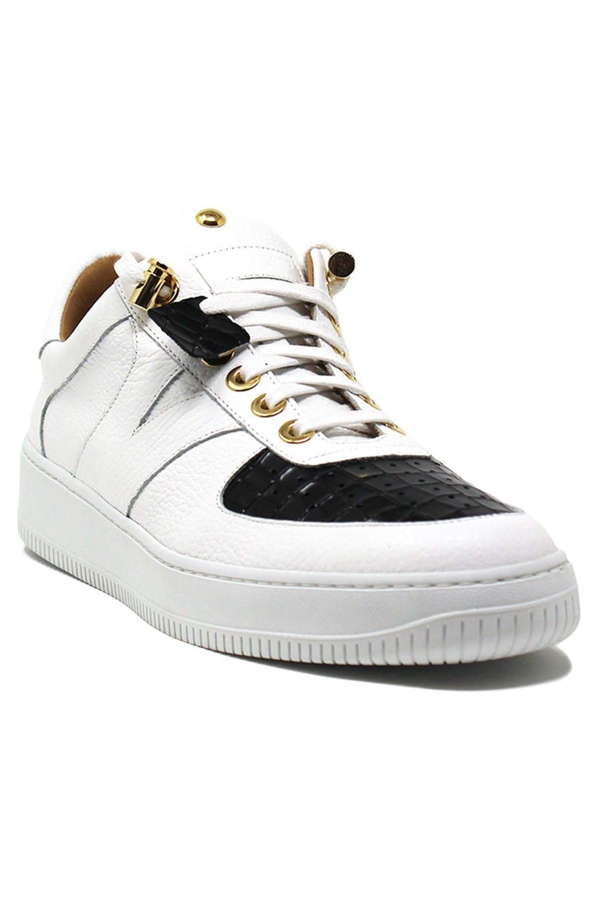 Rockstar | White Black | Croc | Limited Edition - Giuliano Galiano | Handcrafted Luxury Sneakers Made In Italy
