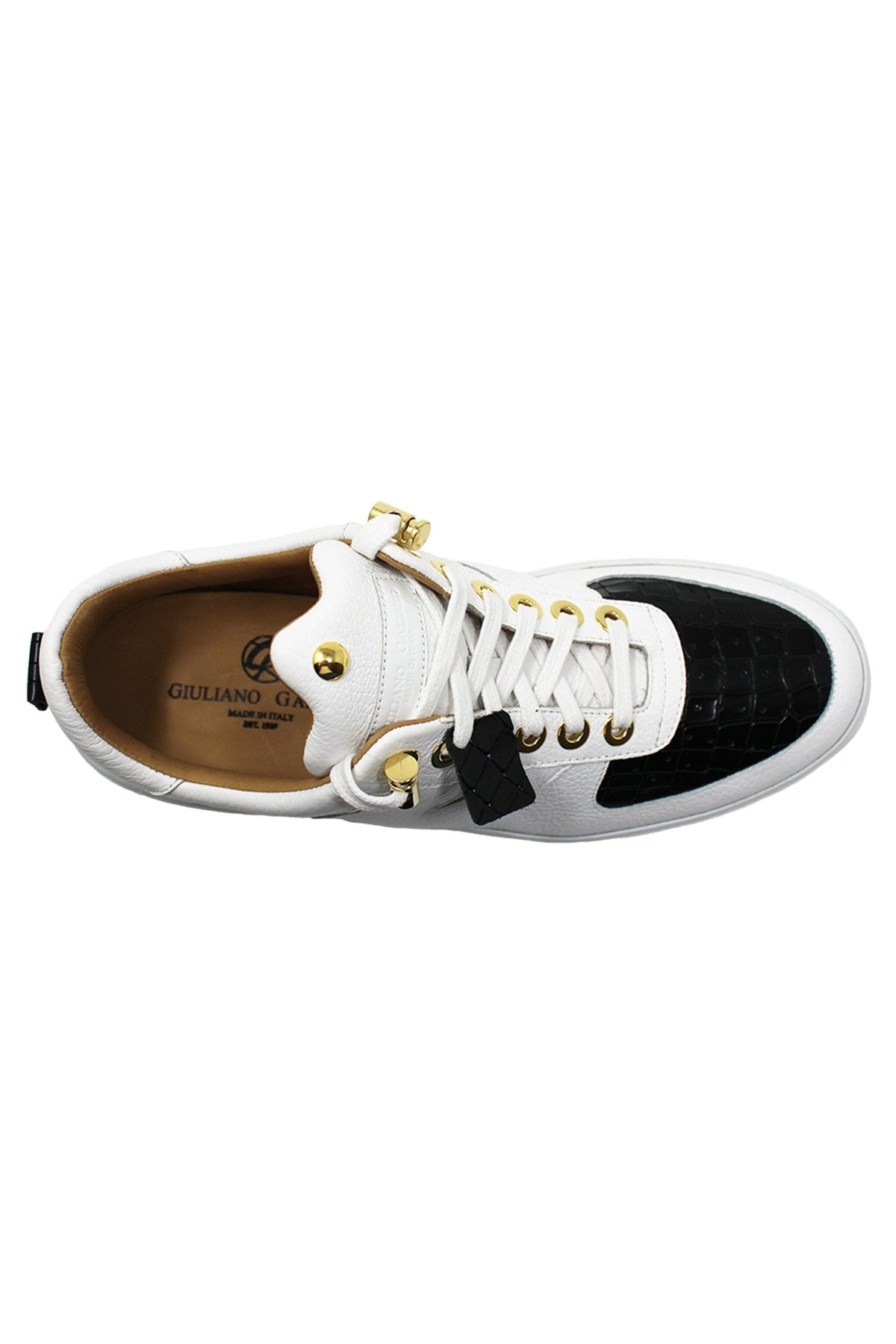 Rockstar | White Black | Croc | Limited Edition - Giuliano Galiano | Handcrafted Luxury Sneakers Made In Italy