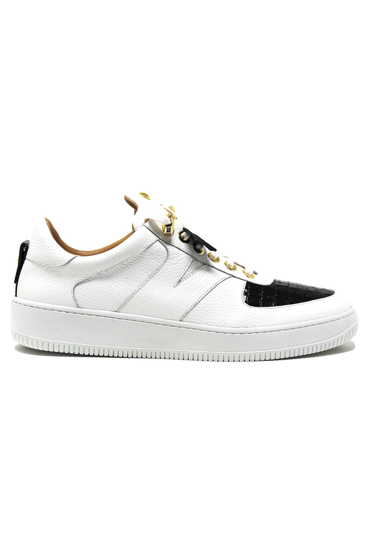 Rockstar | White Black | Croc | Limited Edition - Giuliano Galiano | Handcrafted Luxury Sneakers Made In Italy