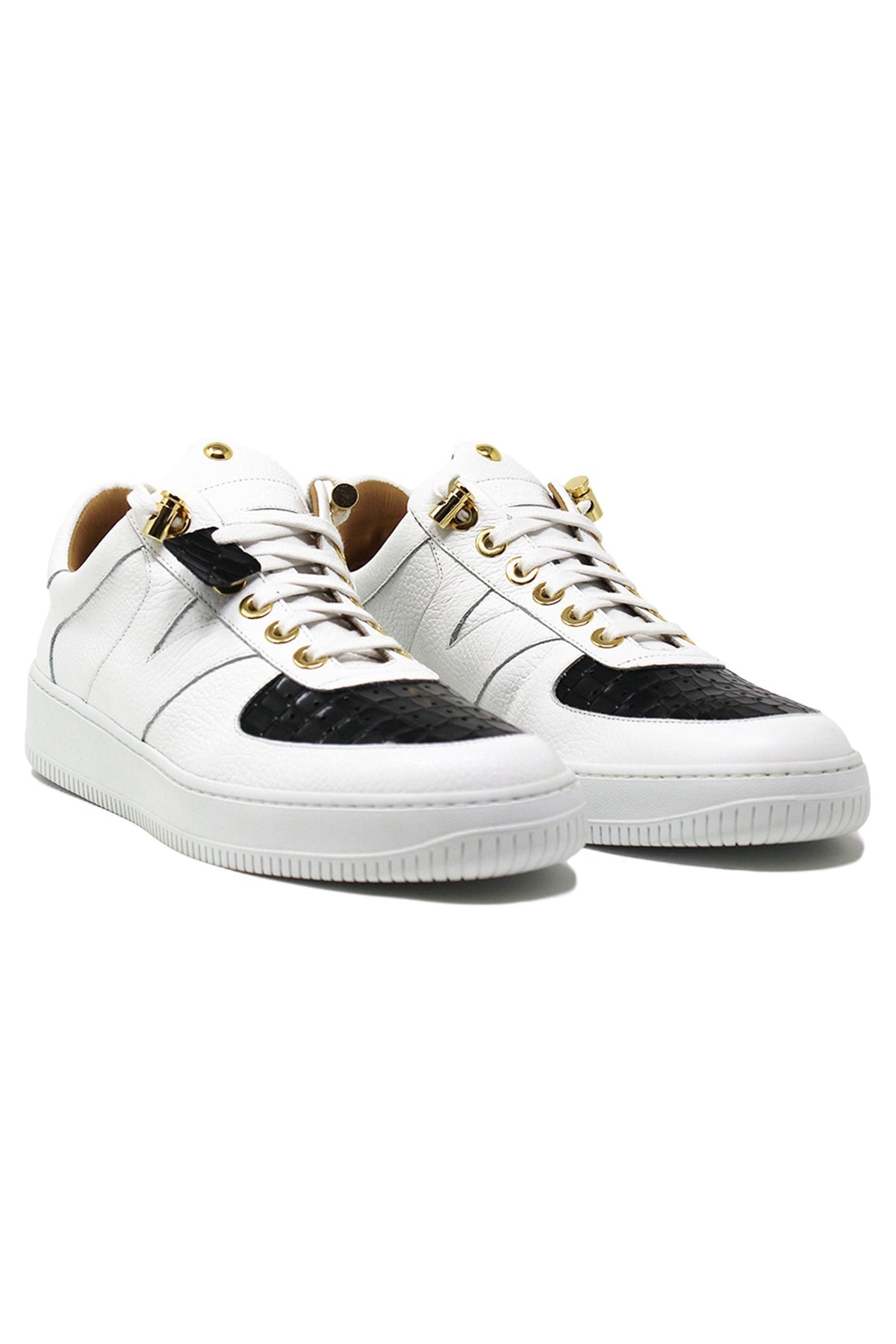 Rockstar | White Black | Croc | Limited Edition - Giuliano Galiano | Handcrafted Luxury Sneakers Made In Italy