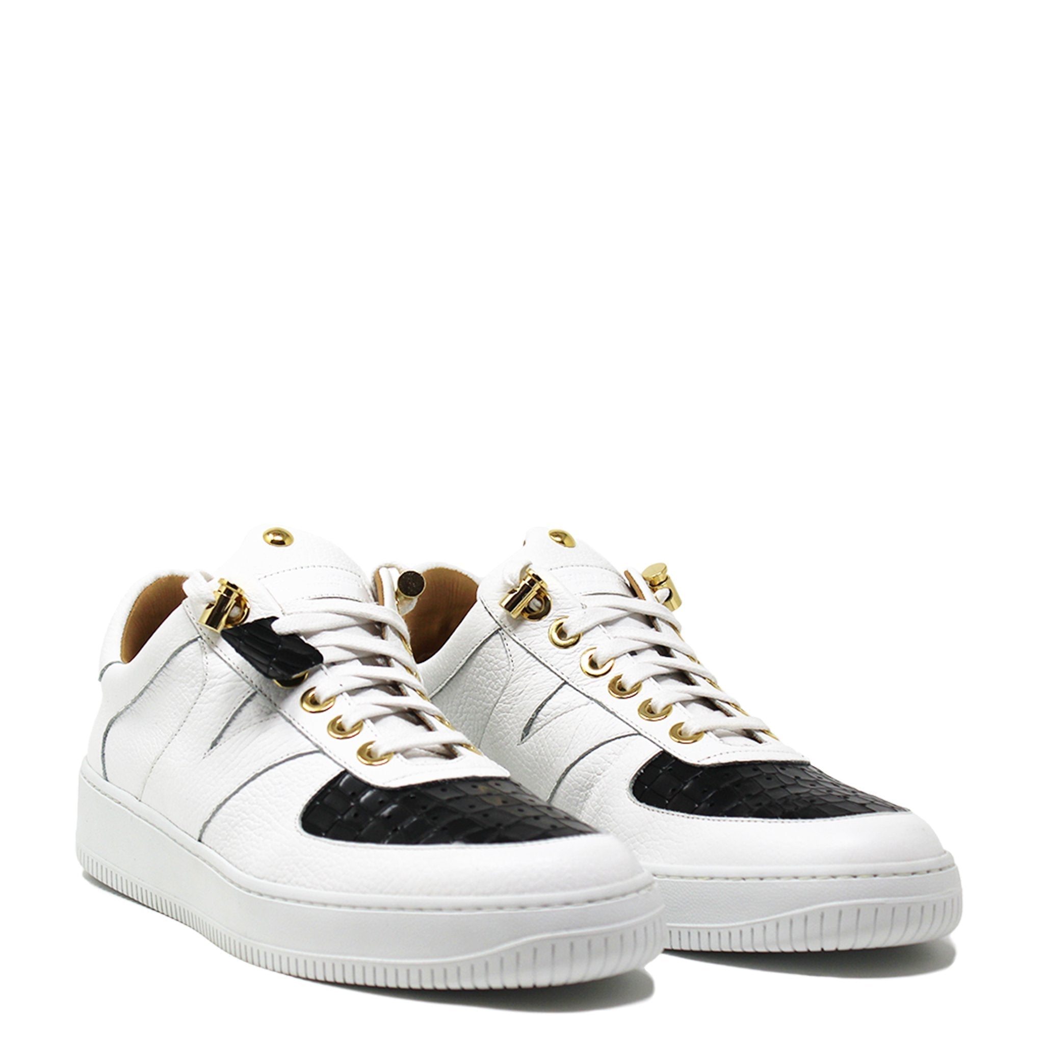 Rockstar | White Black | Croc | Limited Edition - Giuliano Galiano | Handcrafted Luxury Sneakers Made In Italy