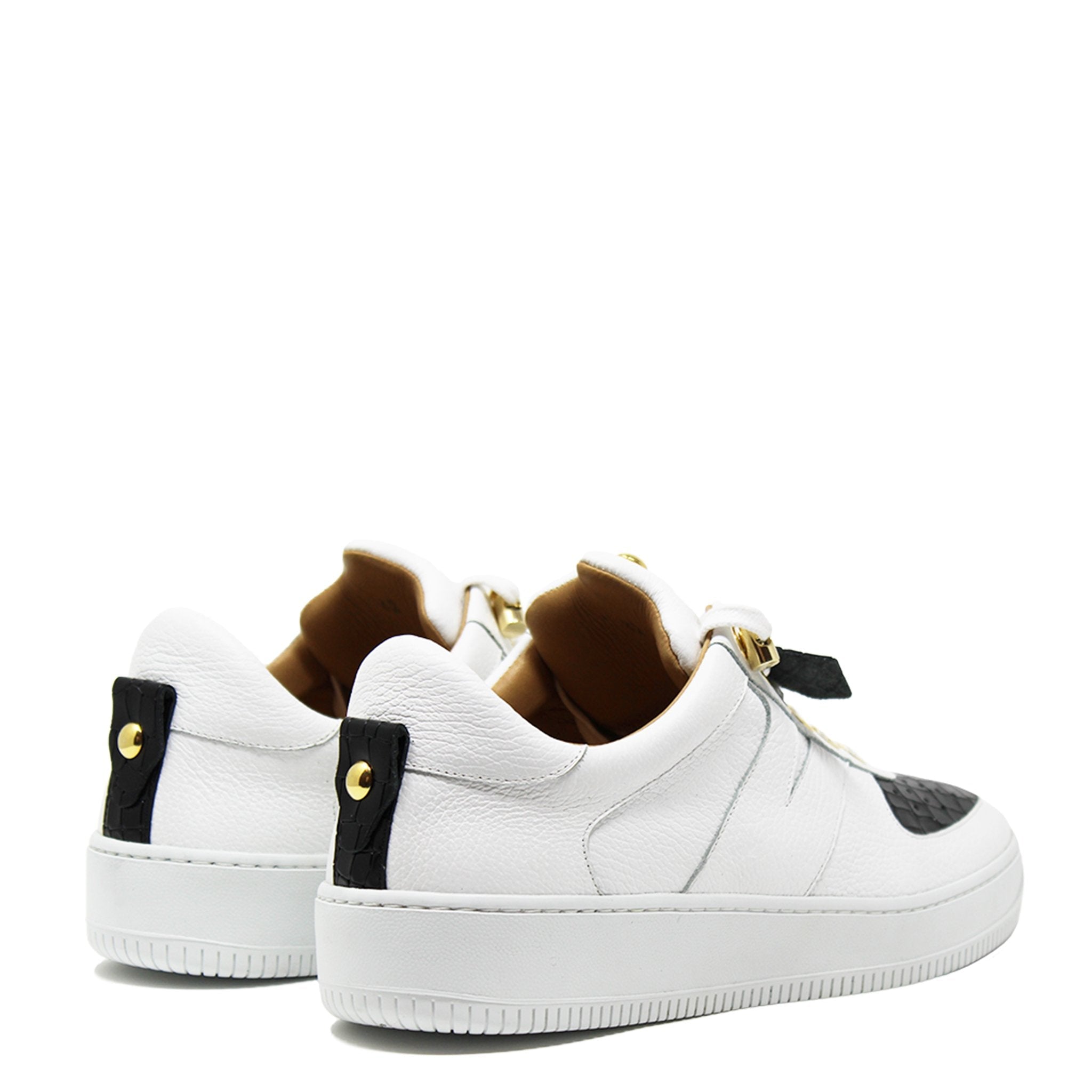 Rockstar | White Black | Croc | Limited Edition - Giuliano Galiano | Handcrafted Luxury Sneakers Made In Italy
