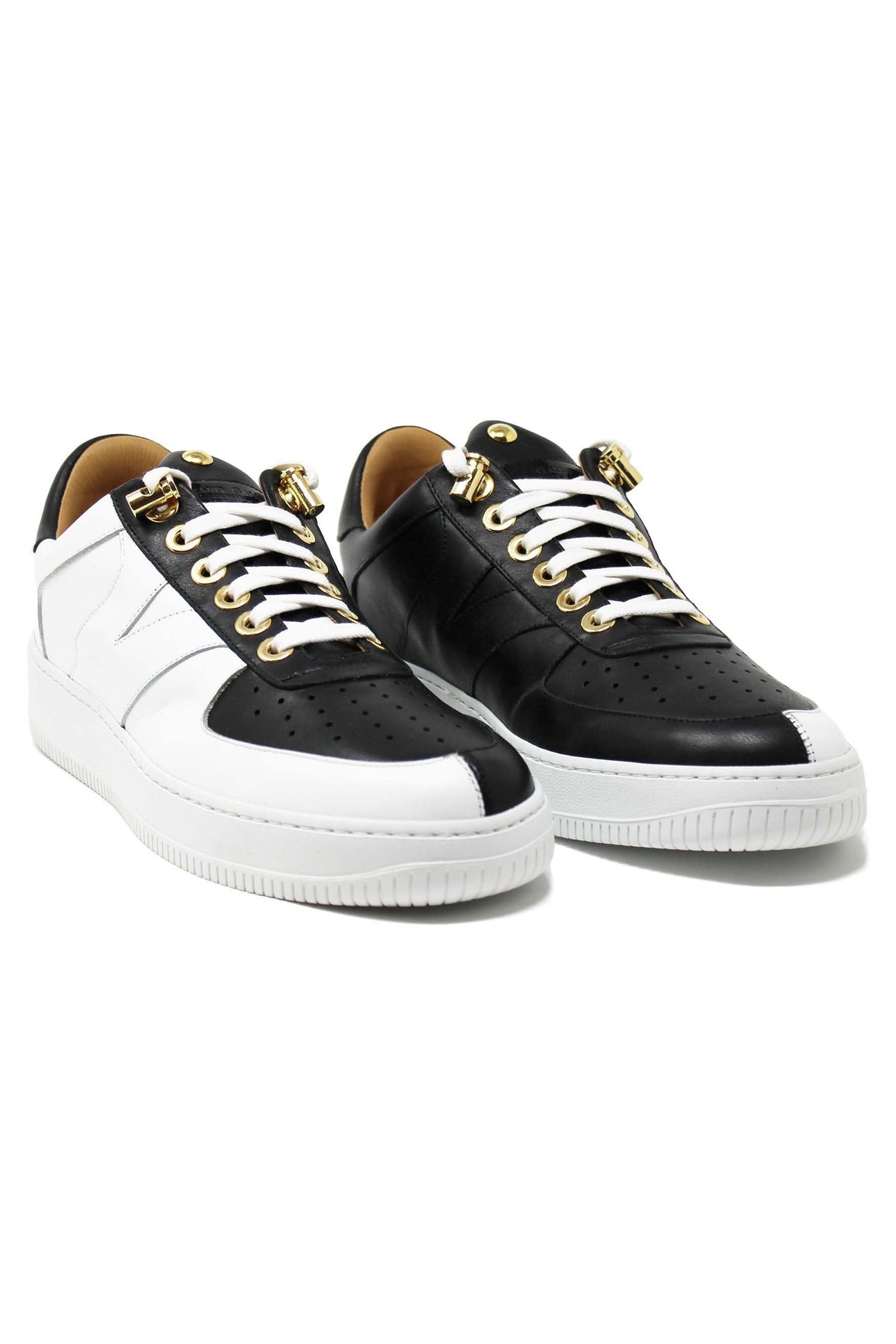 Rockstar | White Black | Double Face | Limited Edition - Giuliano Galiano | Handcrafted Luxury Sneakers Made In Italy