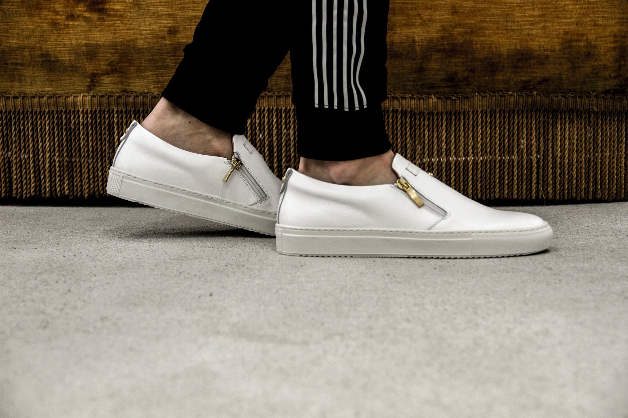 Slip - on White | White | Leather - Giuliano Galiano | Handcrafted Luxury Sneakers Made In Italy