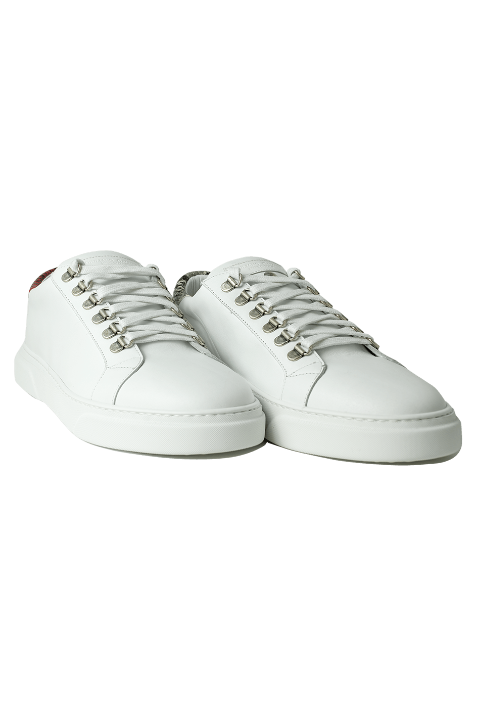 V.I.P. VII Low White | Red & Grey | Limited Edition - Giuliano Galiano | Handcrafted Luxury Sneakers Made In Italy