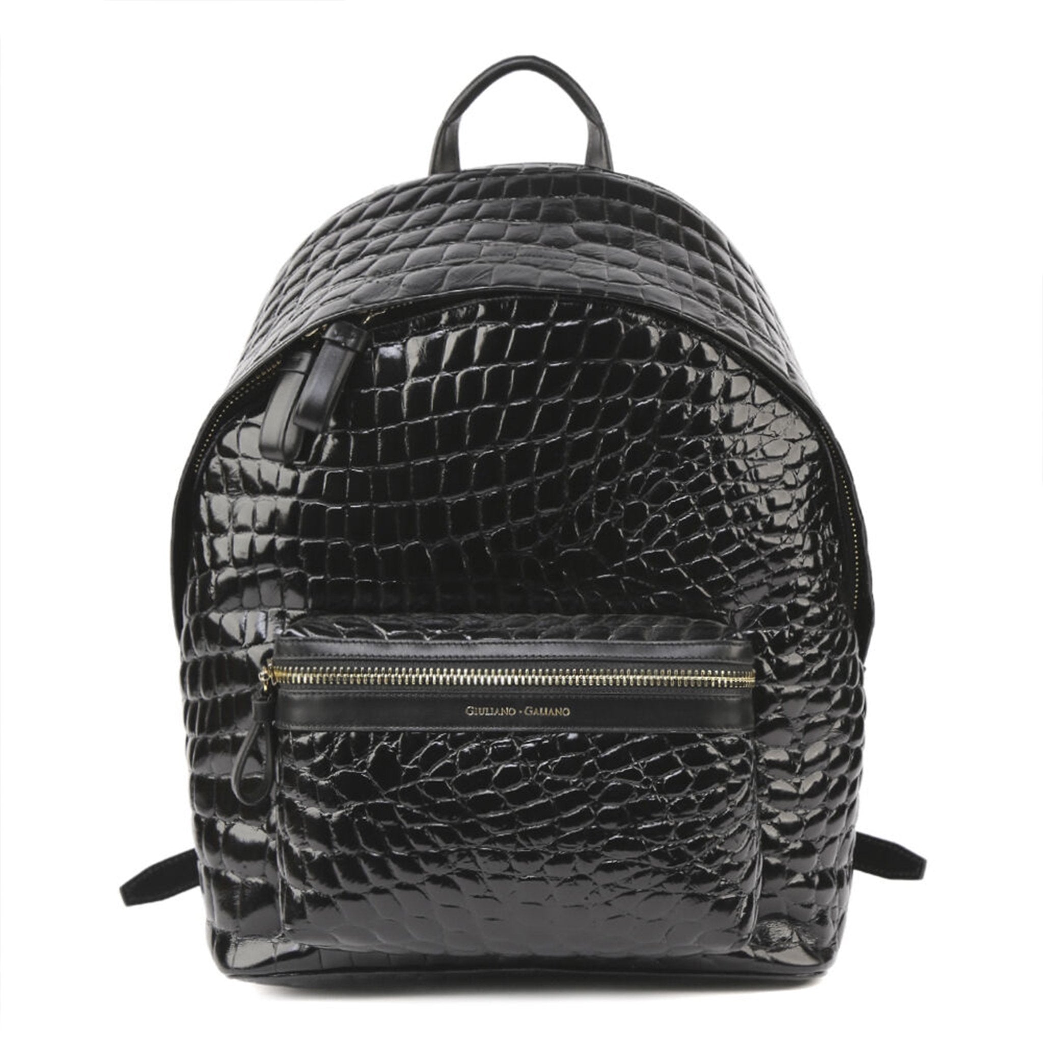 Falcon Backpack  Crocodile-Effect Embossed Leather – Giuliano Galiano