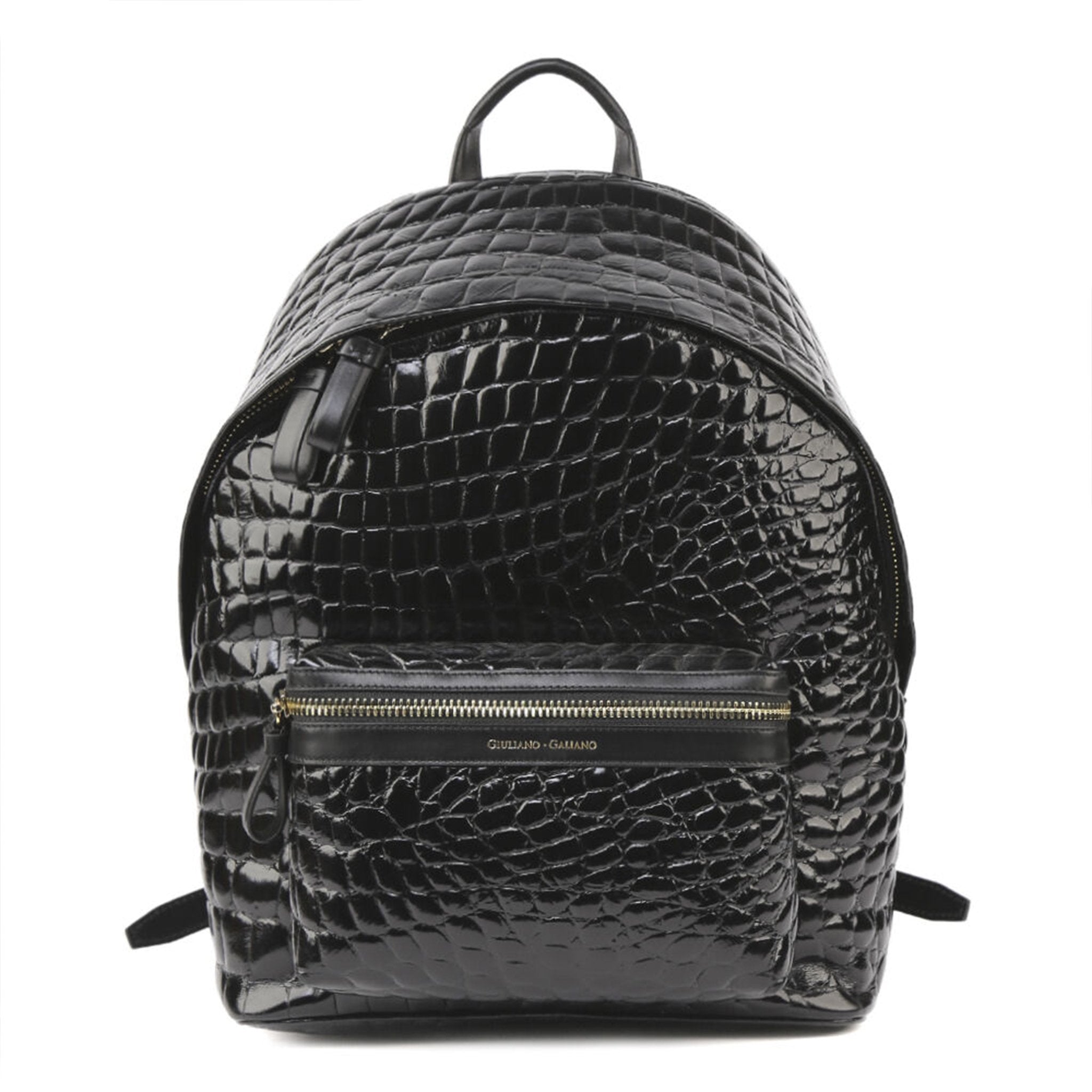 <tc>Falcon Backpack | Crocodile-Effect Embossed Leather
</tc>