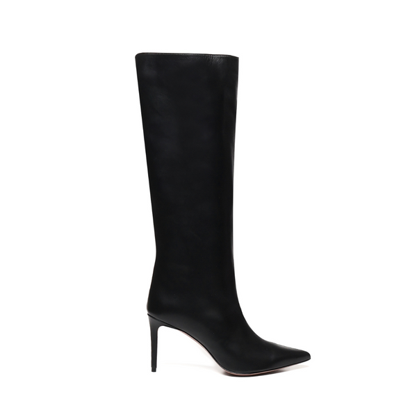 Botas Lara | Piel Repujada Cocodrilo Negro | Mujer