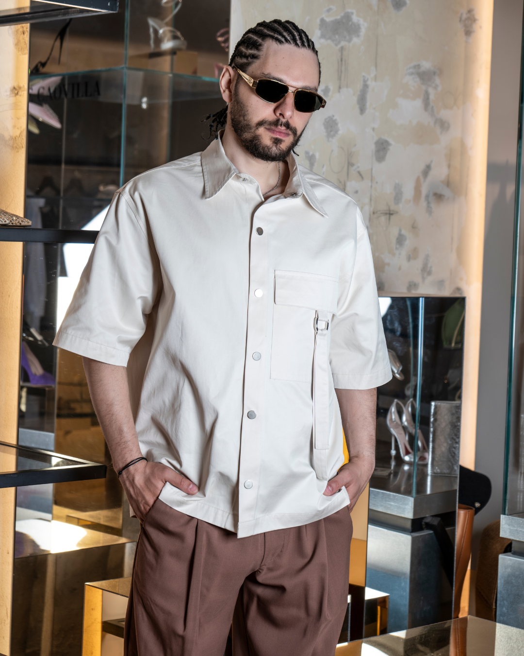 Crop Dog Shirt | Sand