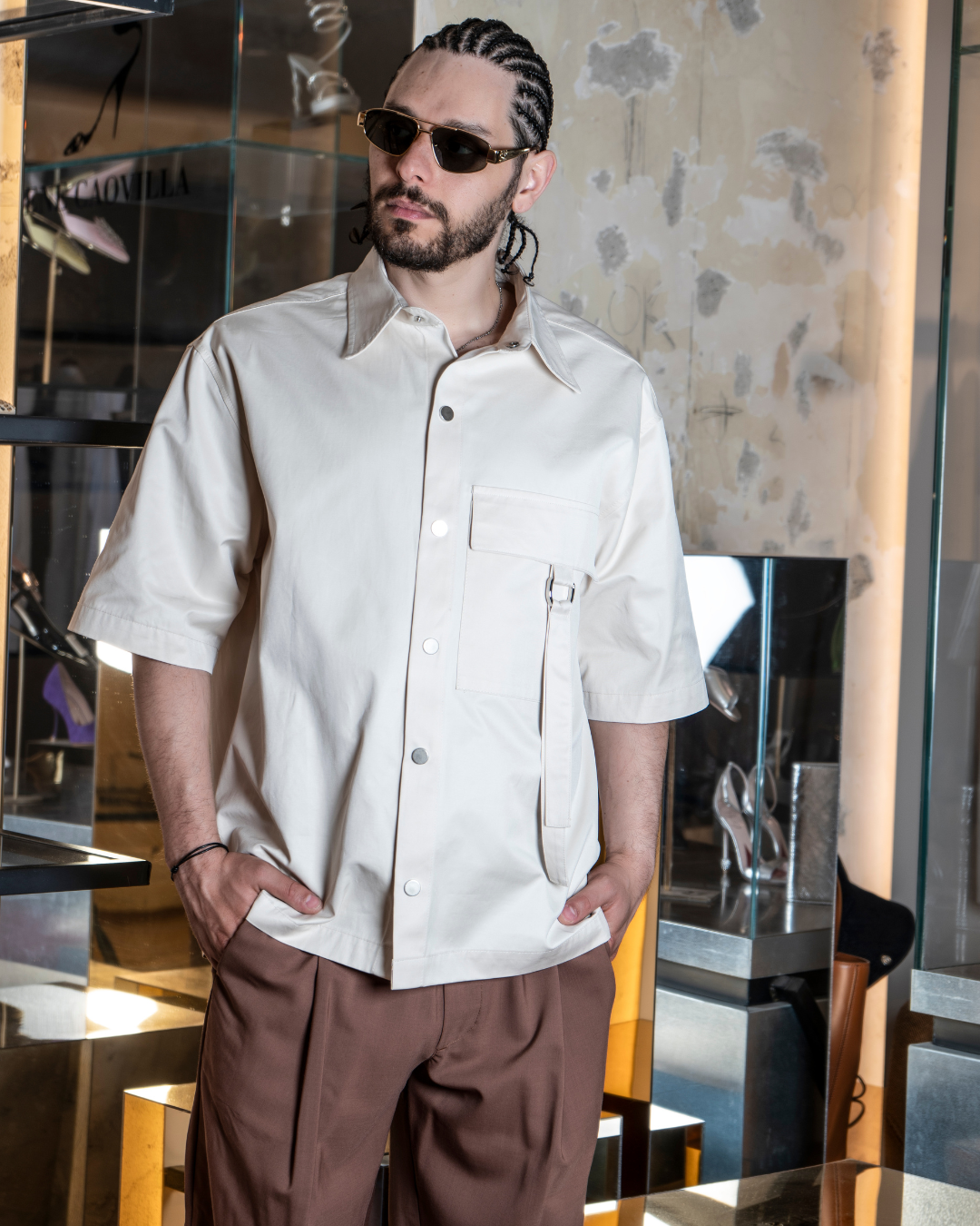 <tc>Crop Dog Shirt | Sand
</tc>