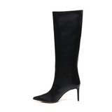 Botas Lara | Piel Repujada Cocodrilo Negro | Mujer